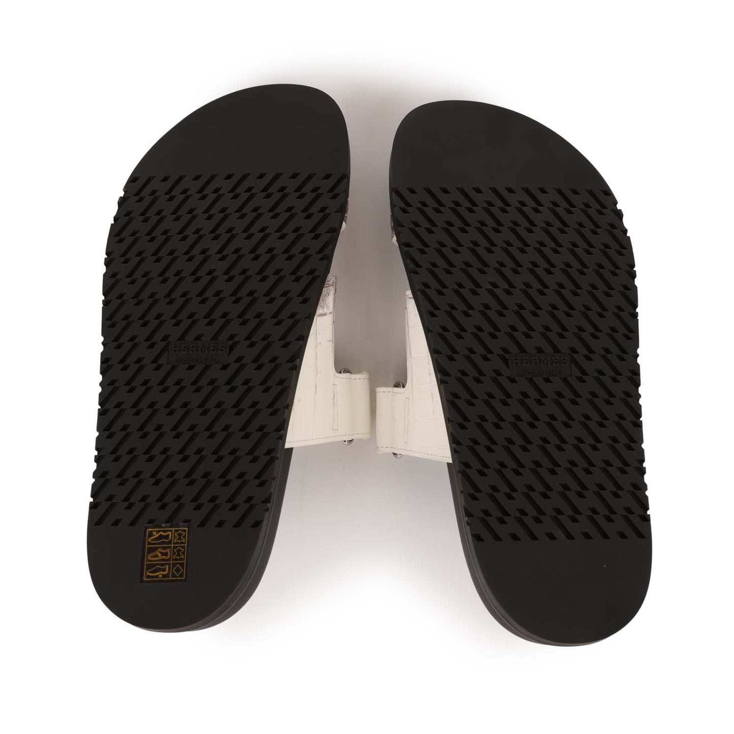 Hermes Chypre Sandals Himalaya Matte Crocodile Palladium Hardware 38 EU