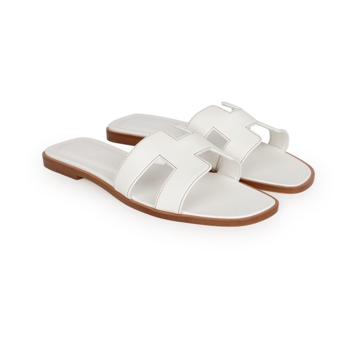 Hermes Oran Sandals White Box Calfskin 39 EU