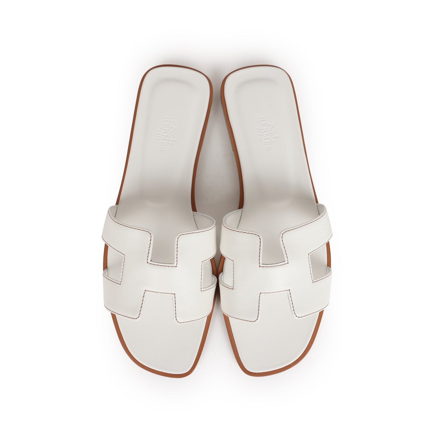 Hermes Oran Sandals White Box Calfskin 39 EU