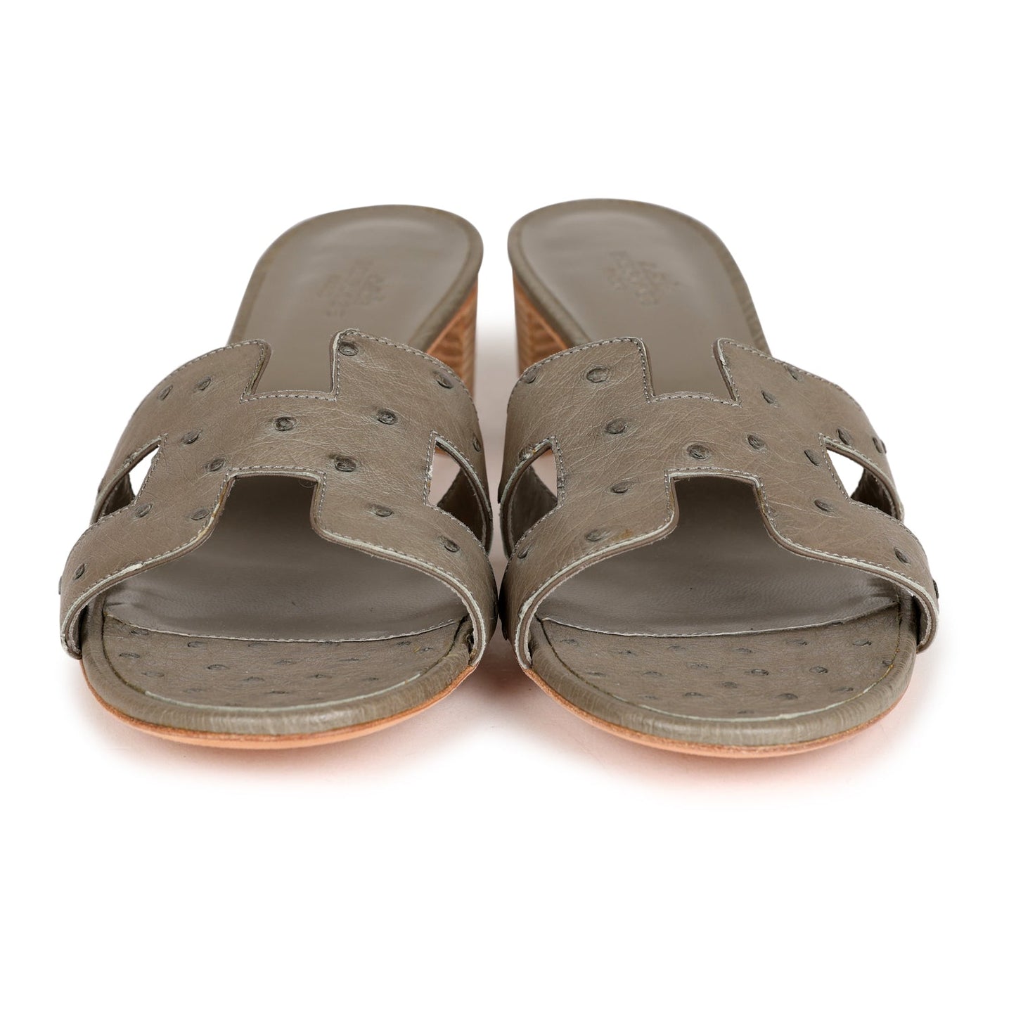 Hermes Oasis Sandals Gris Clair Ostrich 41 EU
