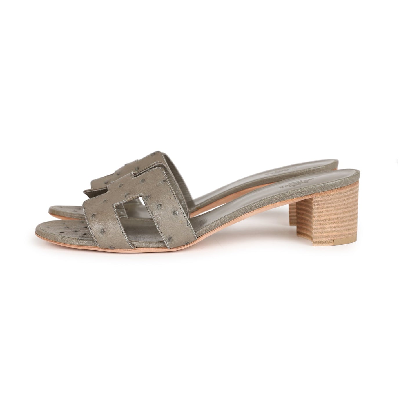 Hermes Oasis Sandals Gris Clair Ostrich 41 EU
