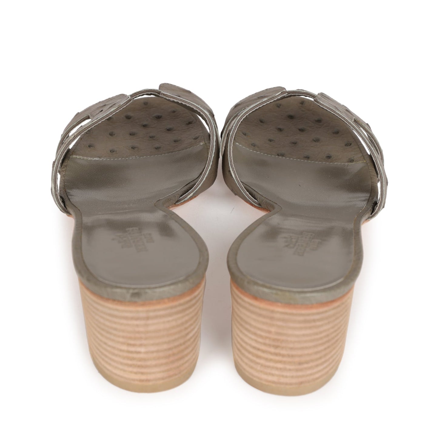 Hermes Oasis Sandals Gris Clair Ostrich 41 EU