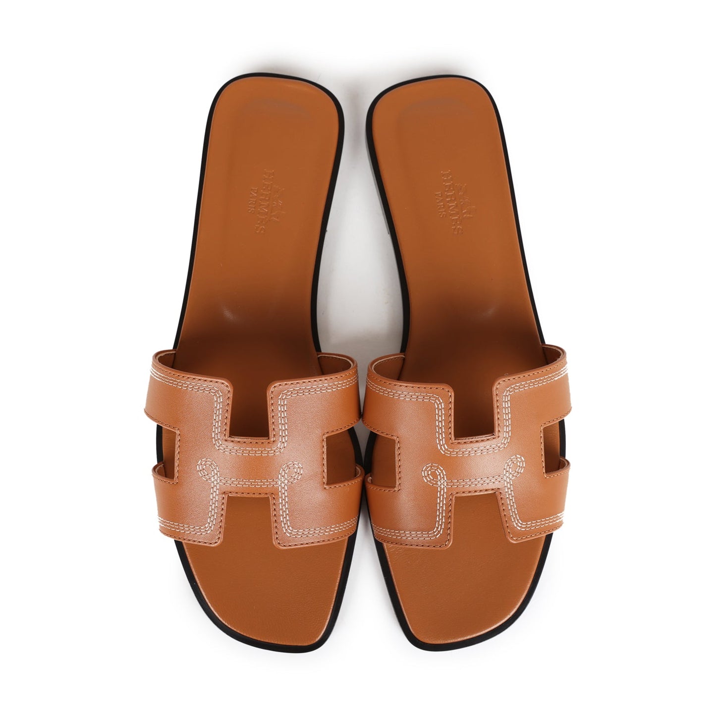 Hermes Oran Sandals Natural Veau Brode 39.5 EU