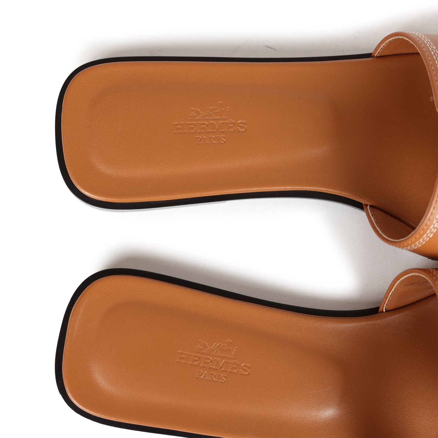 Hermes Oran Sandals Natural Veau Brode 39.5 EU