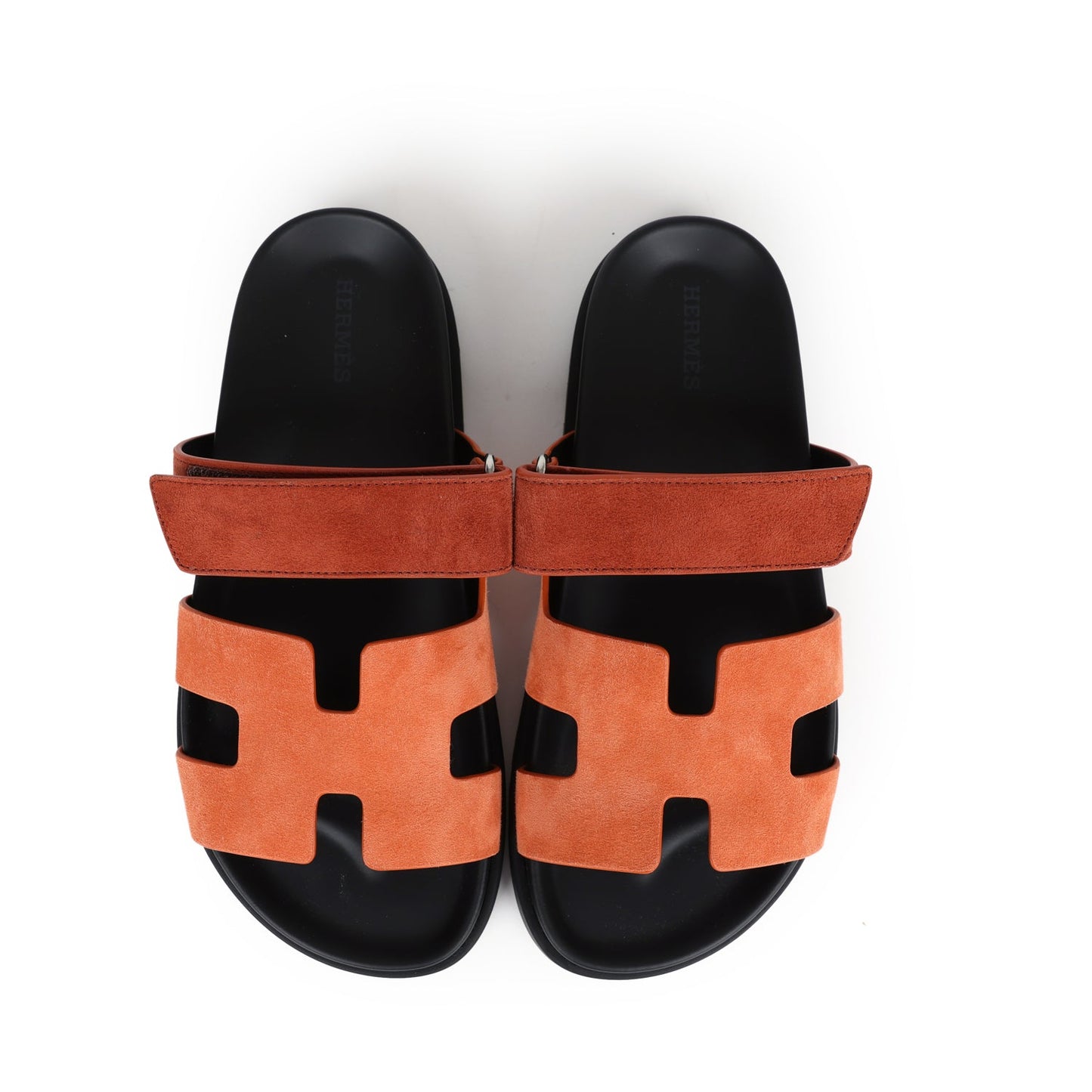 Hermes Chypre Techno Sandal  Rose Bois De Santal and Rouge De Turin Suede Palladium Hardware 37 EU