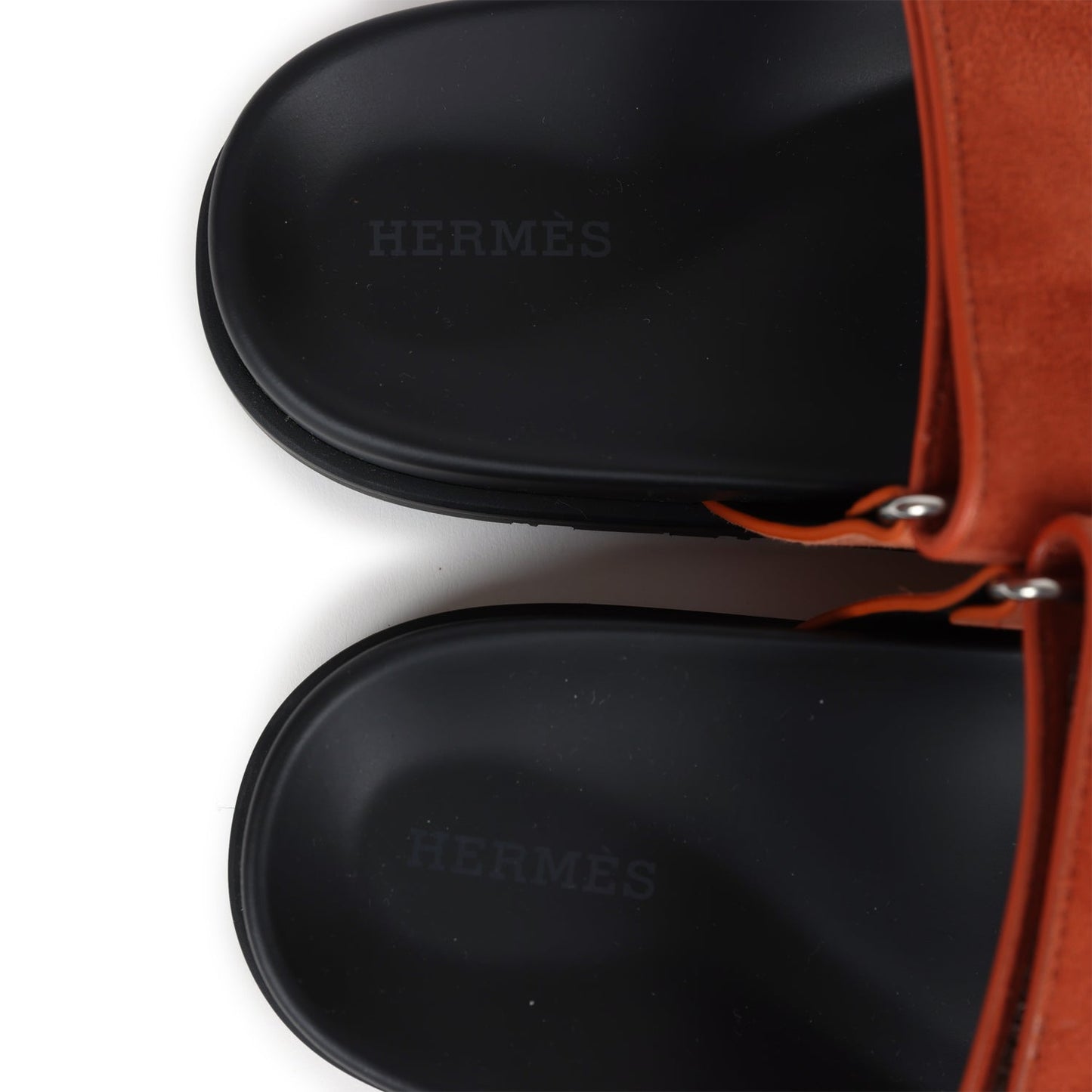 Hermes Chypre Techno Sandal  Rose Bois De Santal and Rouge De Turin Suede Palladium Hardware 37 EU