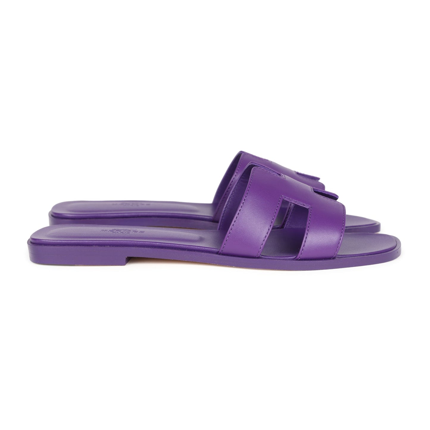 Hermes Oran Sandals Violet Majorette Calfskin 38.5 EU