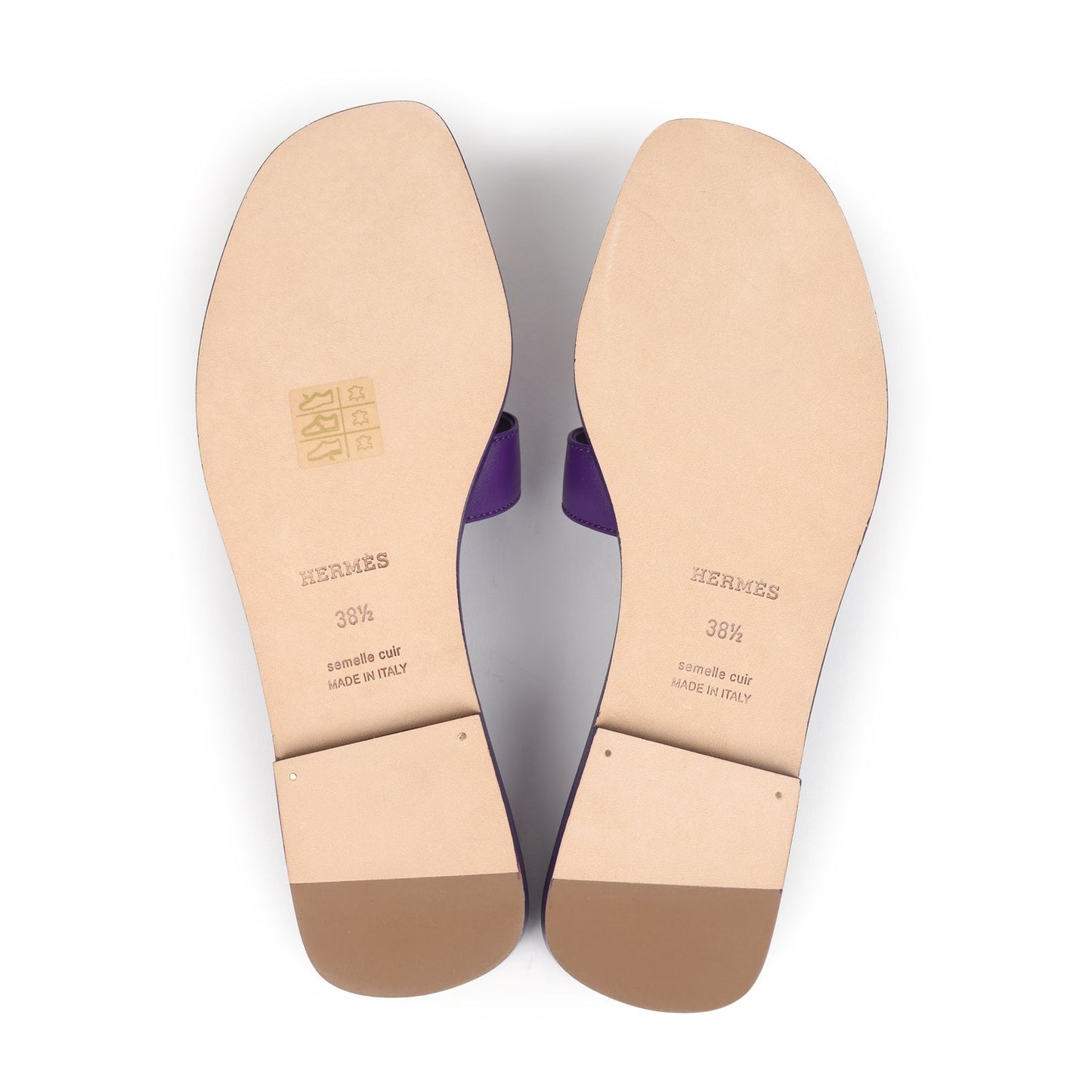 Hermes Oran Sandals Violet Majorette Calfskin 38.5 EU