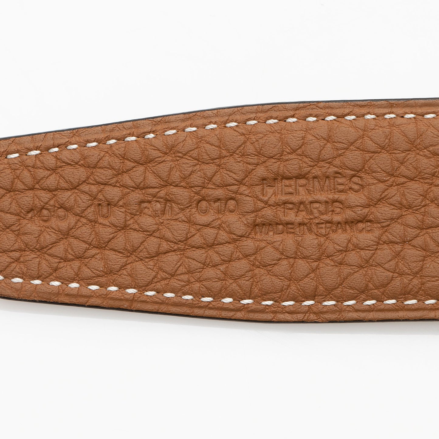 Hermes Box Togo Calfskin H Striee Reversible Belt - Size 42 / 100 (SHF-22294)