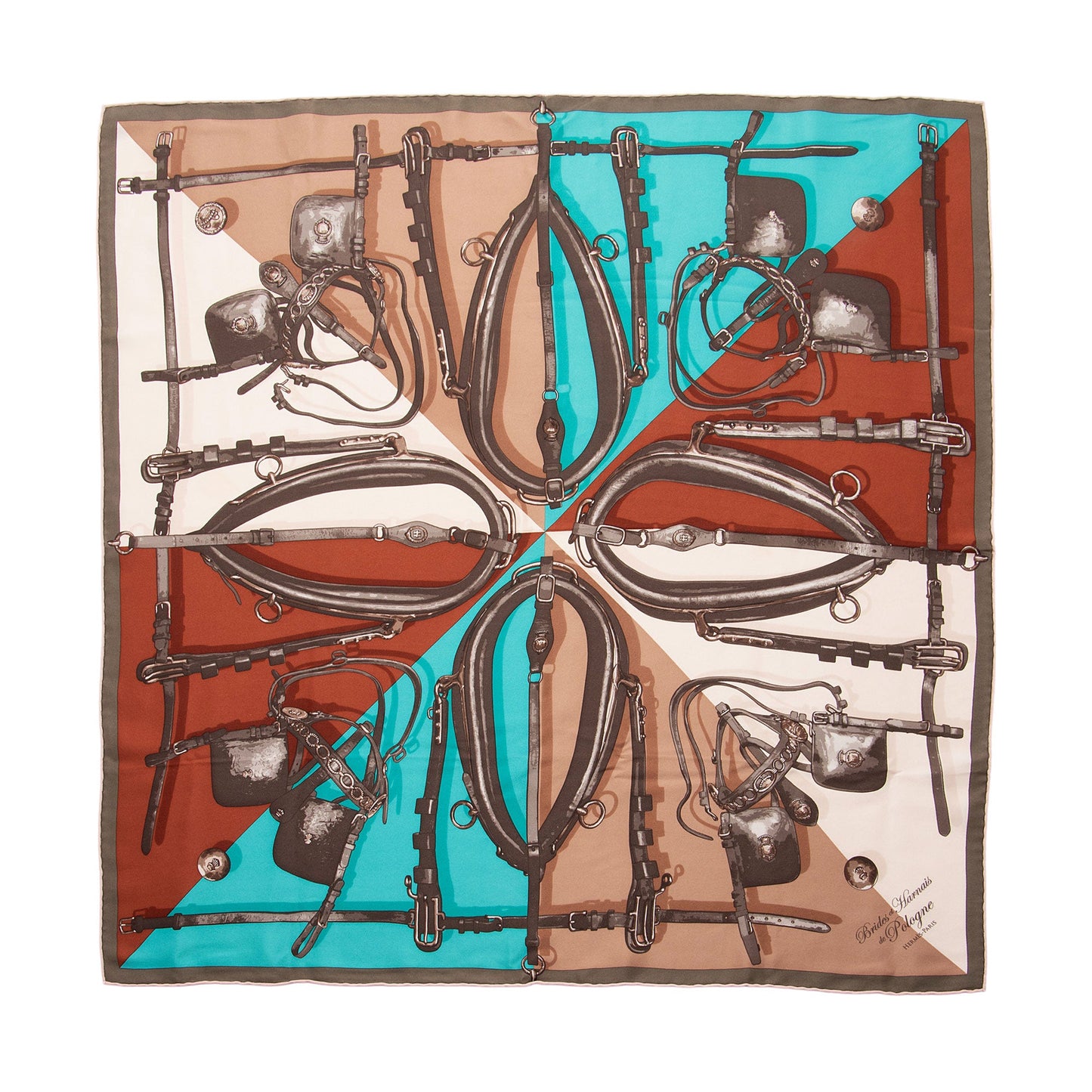 Hermes Silk Brides Et Harnais De Pologne 70cm Scarf