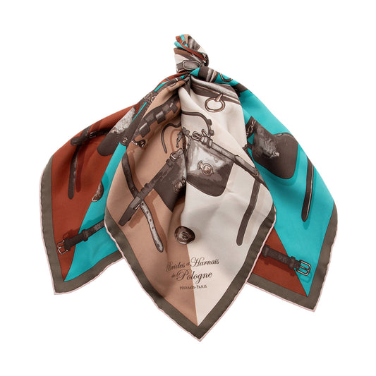 Hermes Silk Brides Et Harnais De Pologne 70cm Scarf