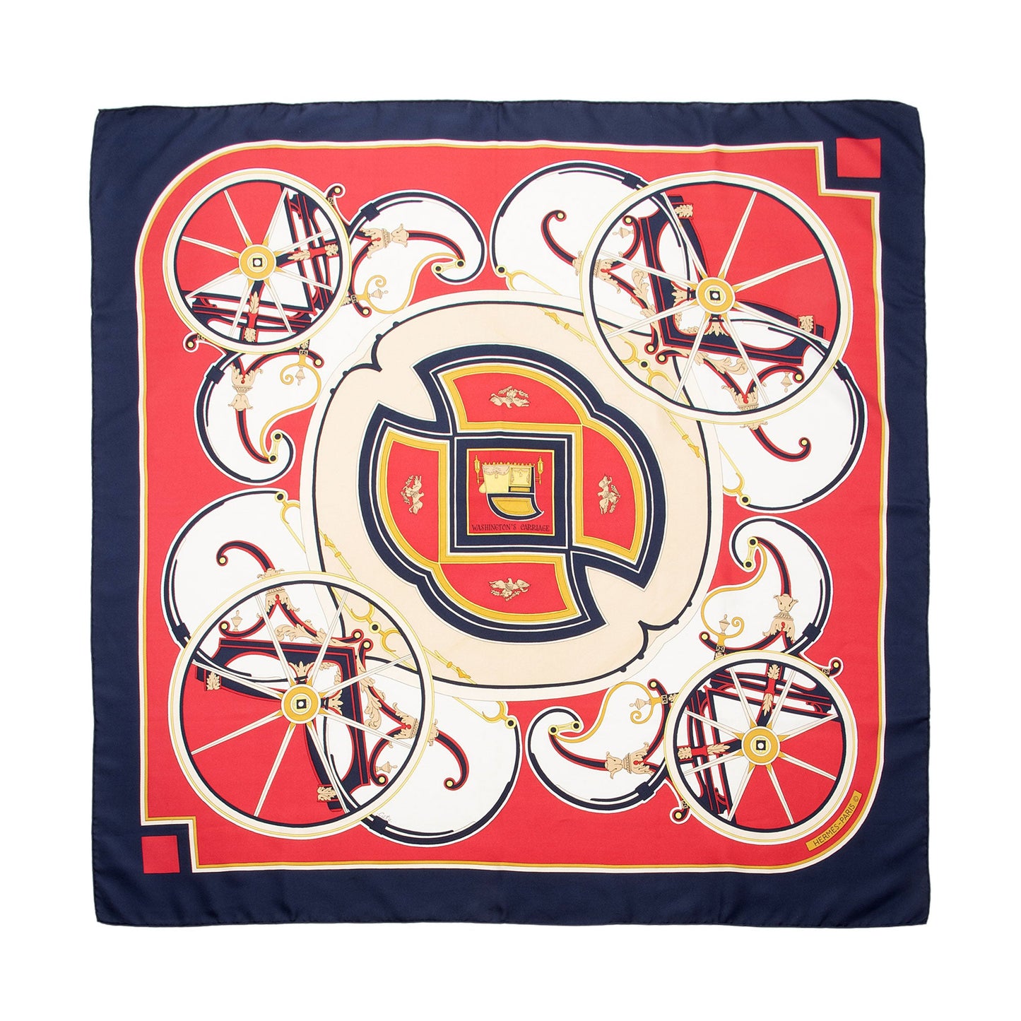 Hermes Silk Washington's Carriage 90cm Scarf