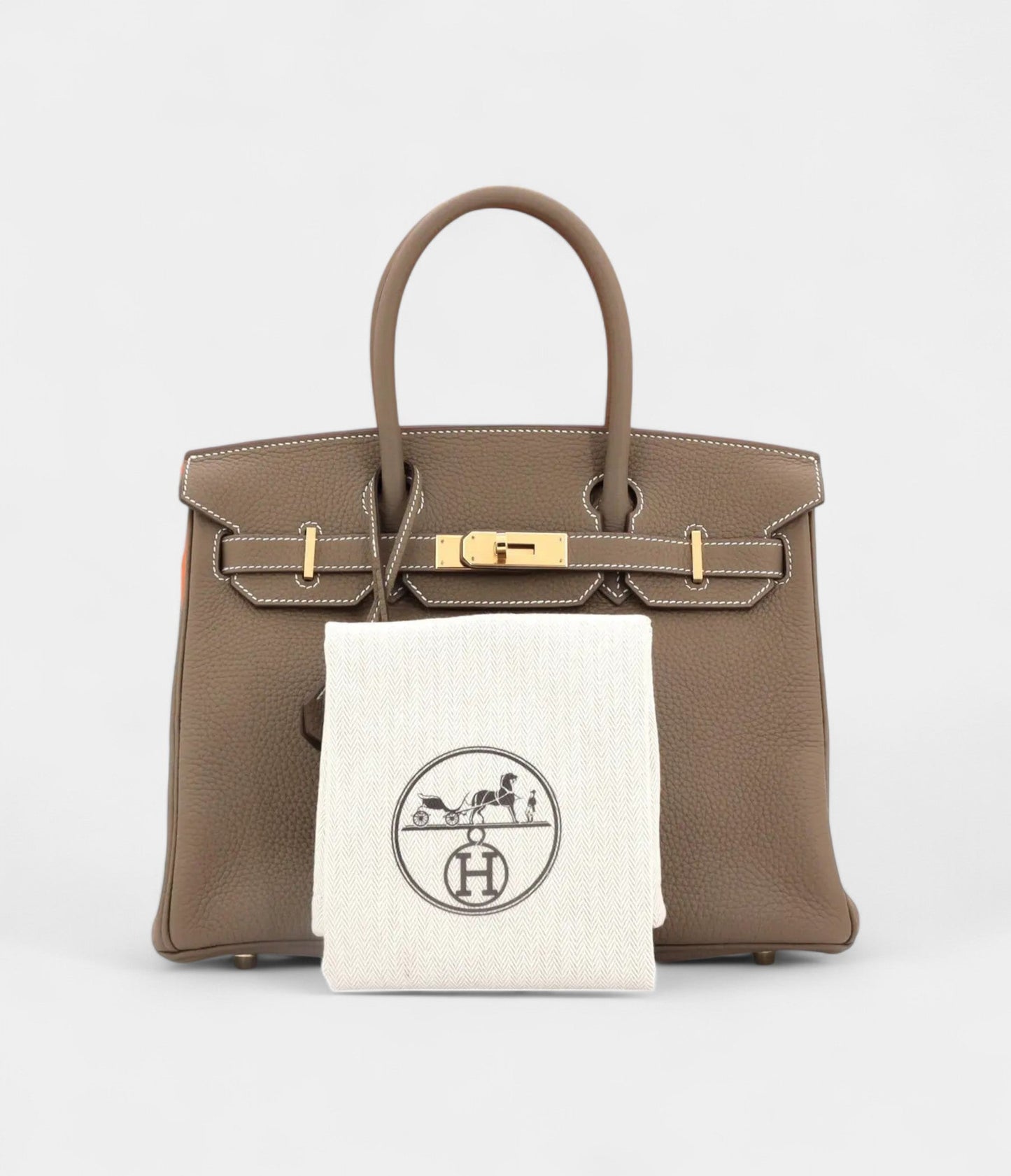 Hermes Birkin 30 Grey leather handbag