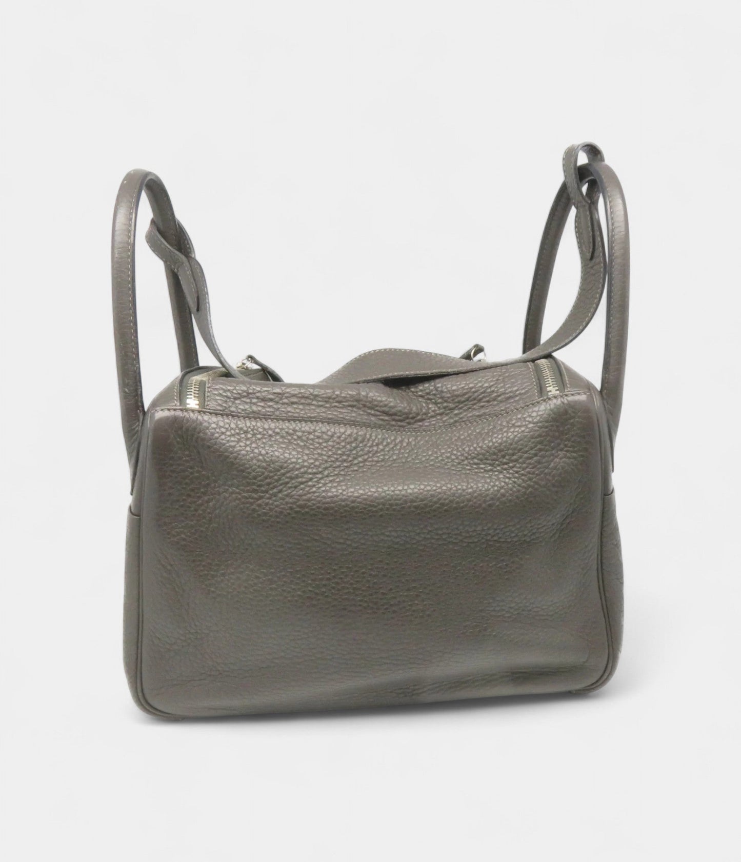 Hermes Clemence Leather Lindy 30 Shoulder Bag Silver Buckle Shoulder Bag