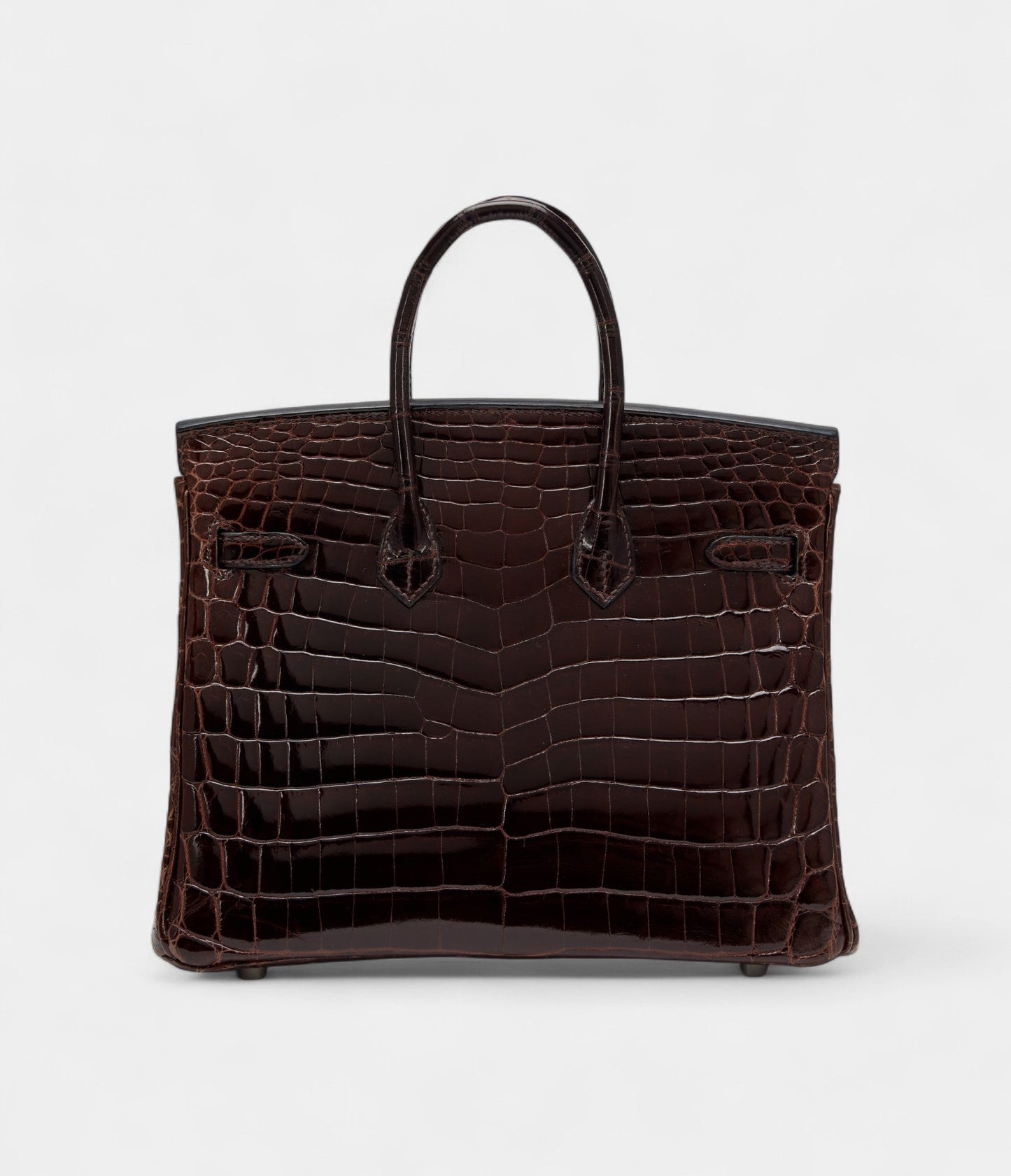 Hermes Cocoan Shiny Niloticus Crocodile Birkin 25 Palladium Hardware