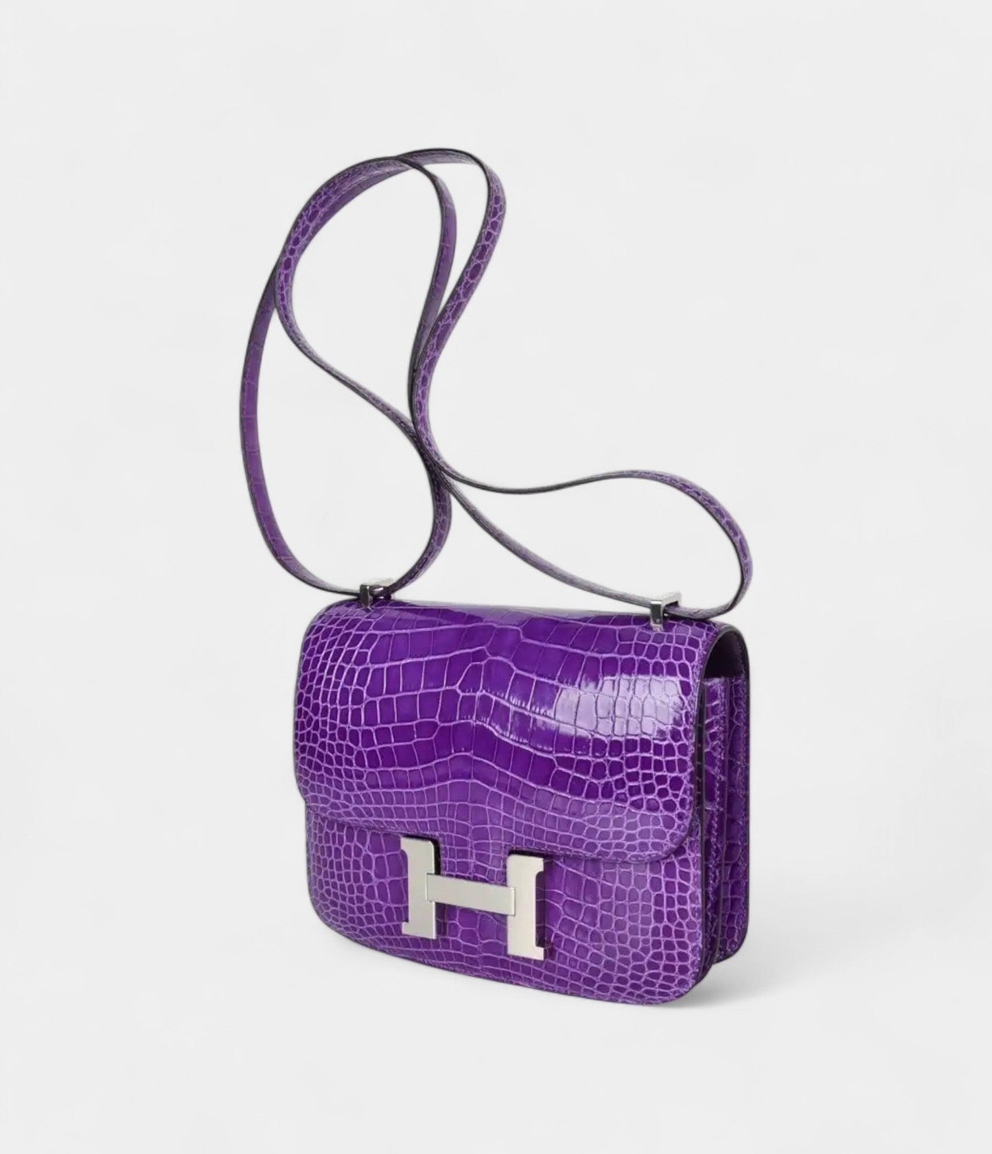 Hermes Constance 18 Bag Rare Ultra Violet Alligator Palladium