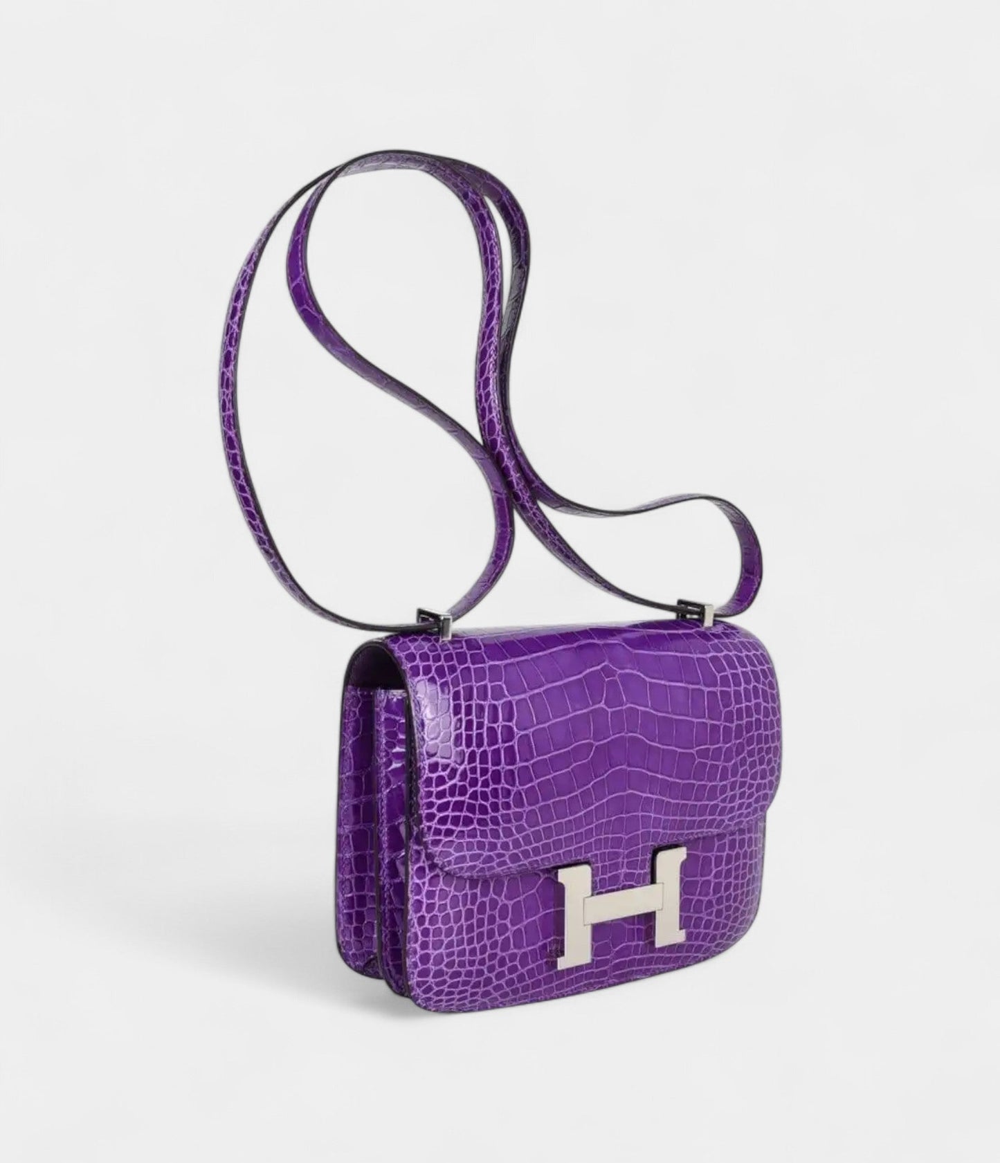 Hermes Constance 18 Bag Rare Ultra Violet Alligator Palladium