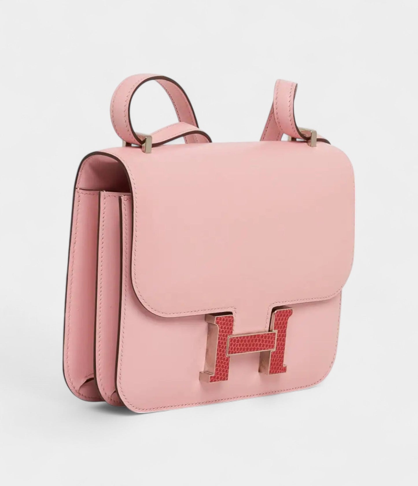 Hermes Constance 18 Mini Bag Rose Sakura Tadelakt Bougainvillea Lizard Buckle