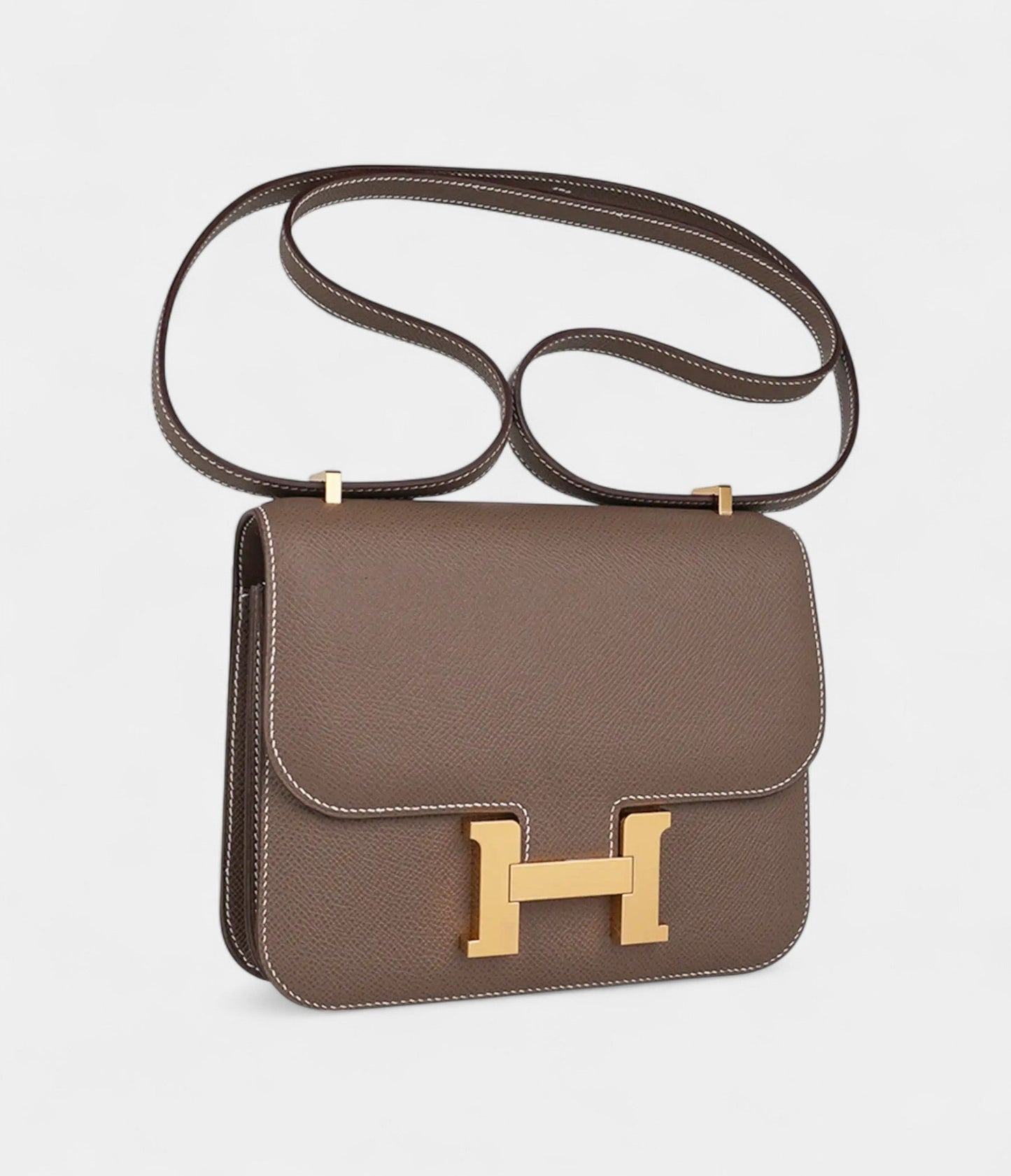 Hermes Constance Mini 18 Bag Etoupe Gold Hardware Epsom Leather