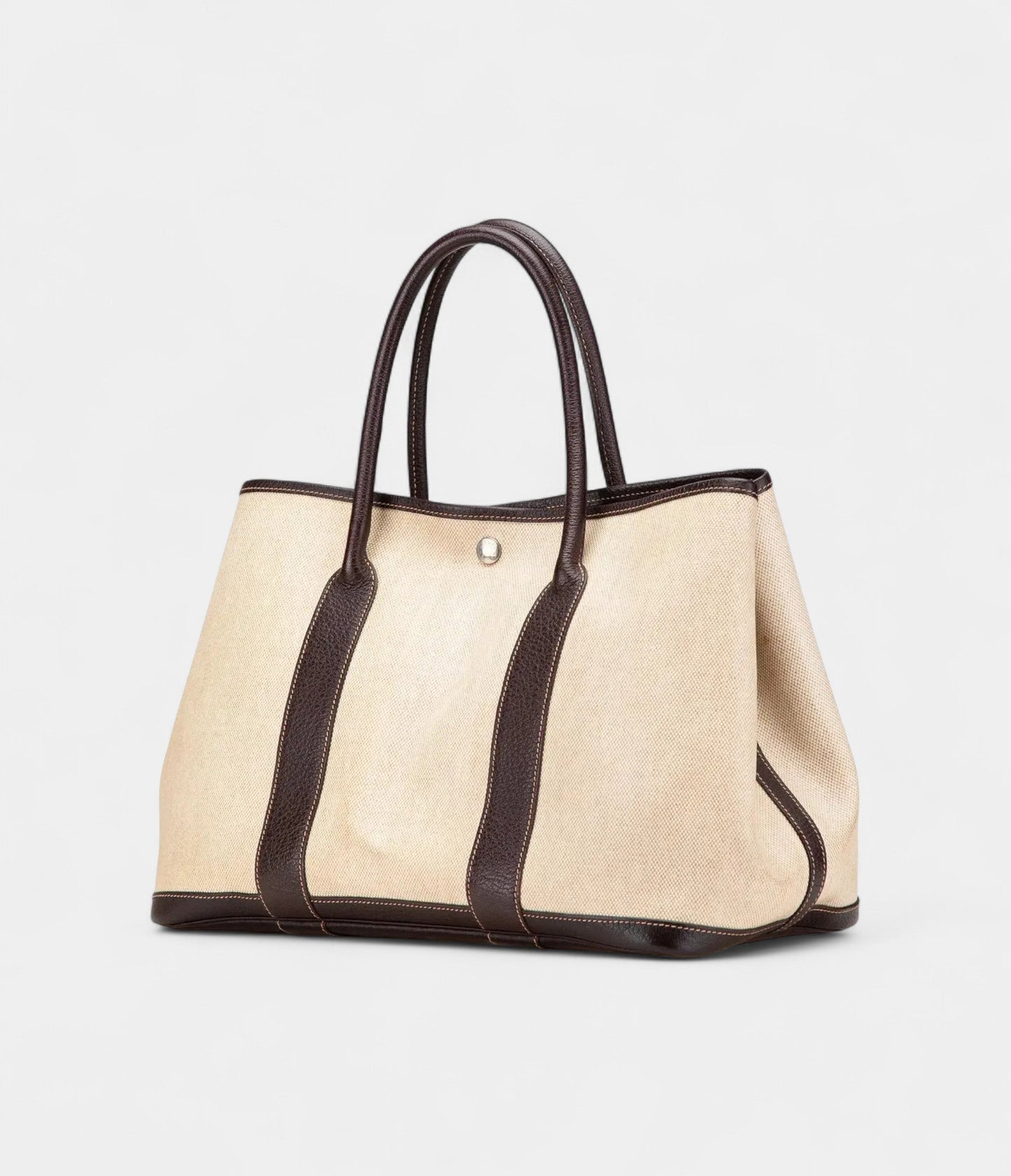 Hermes Garden Party Beige Leather Tote Bag