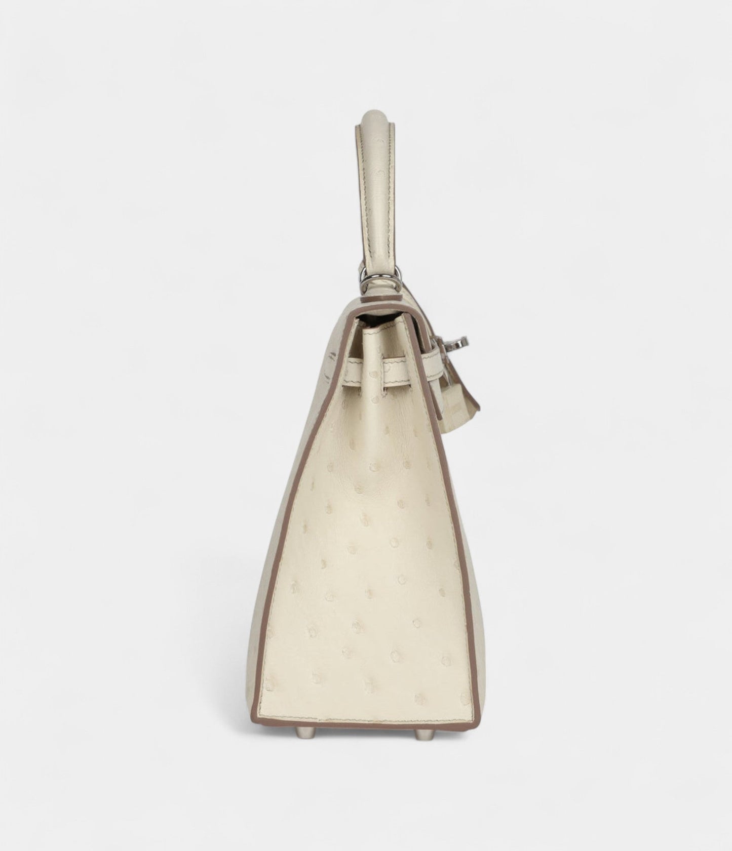 Hermes Kelly 25 Beton Ostrich Palladium Hardware