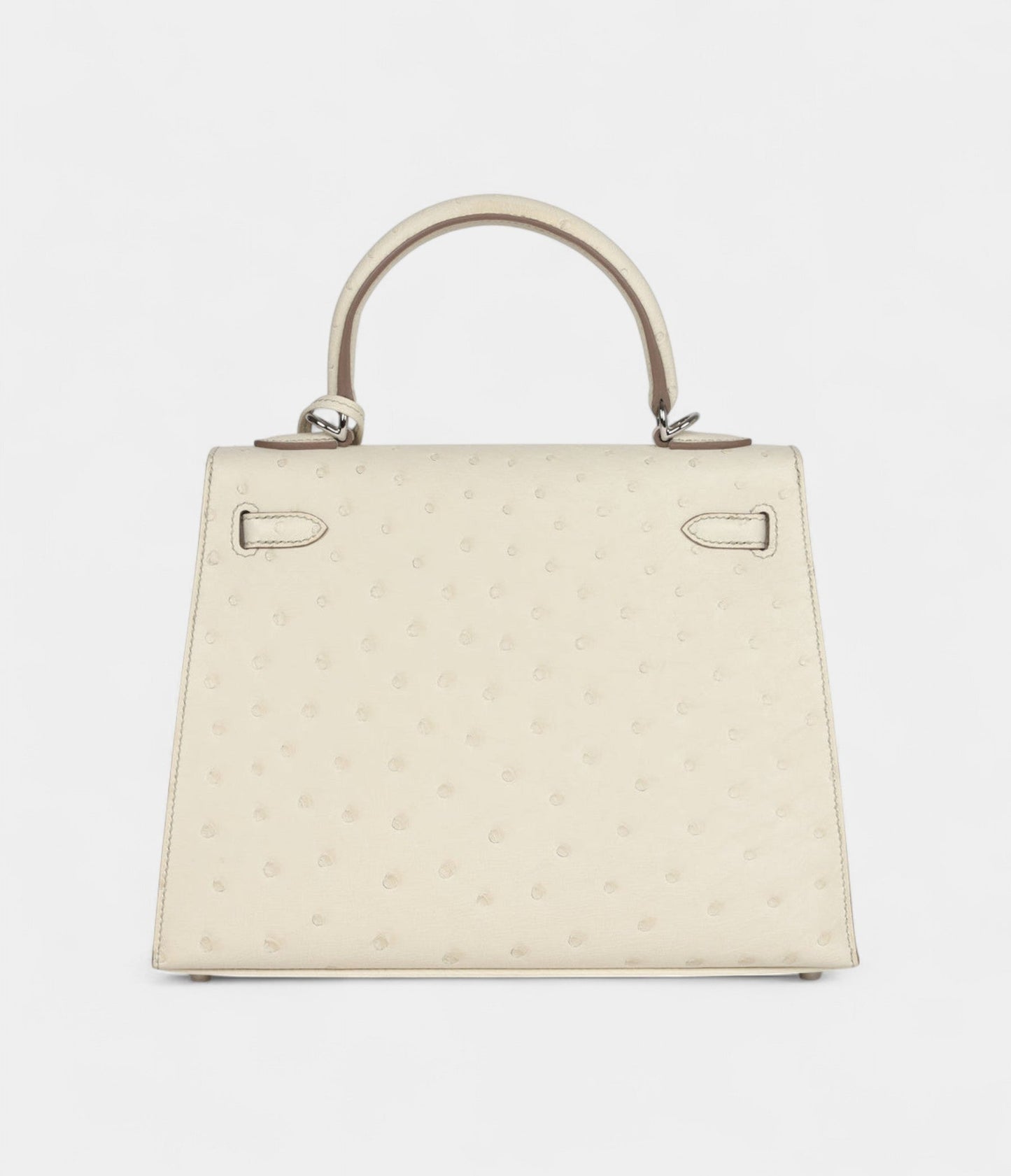 Hermes Kelly 25 Beton Ostrich Palladium Hardware