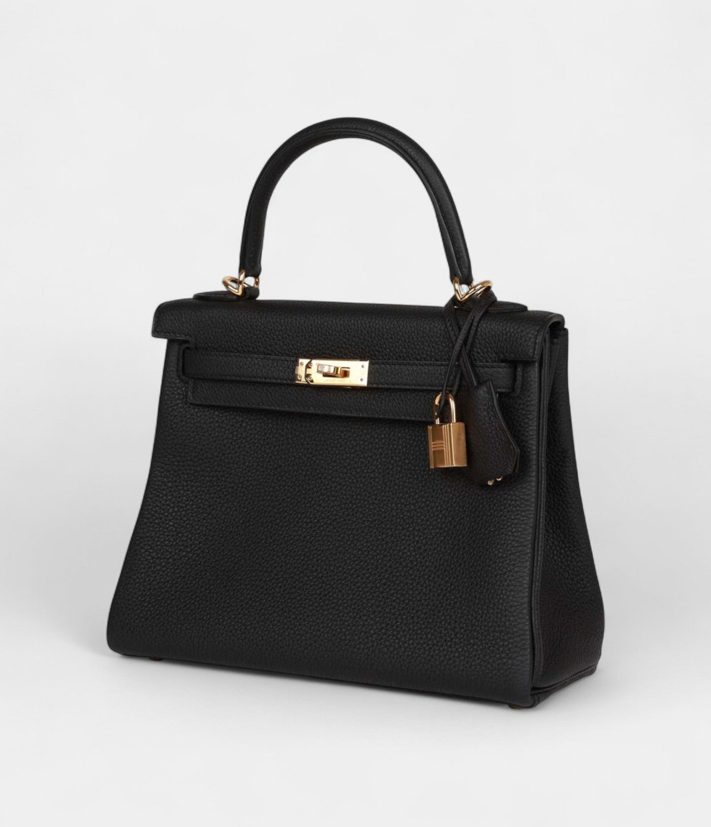 Hermes Kelly 25 Black Togo Gold Hardware
