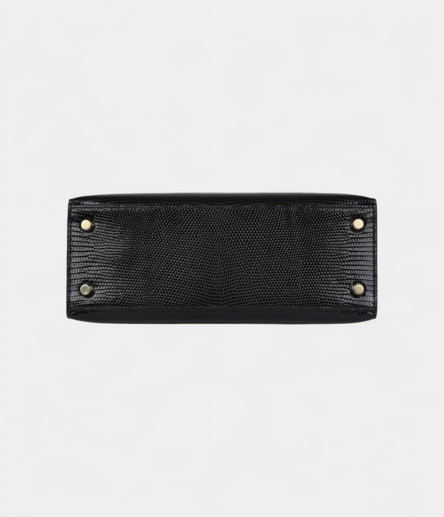 Hermes Kelly 25 Black Varanus Niloticus Lizard Gold Hardware