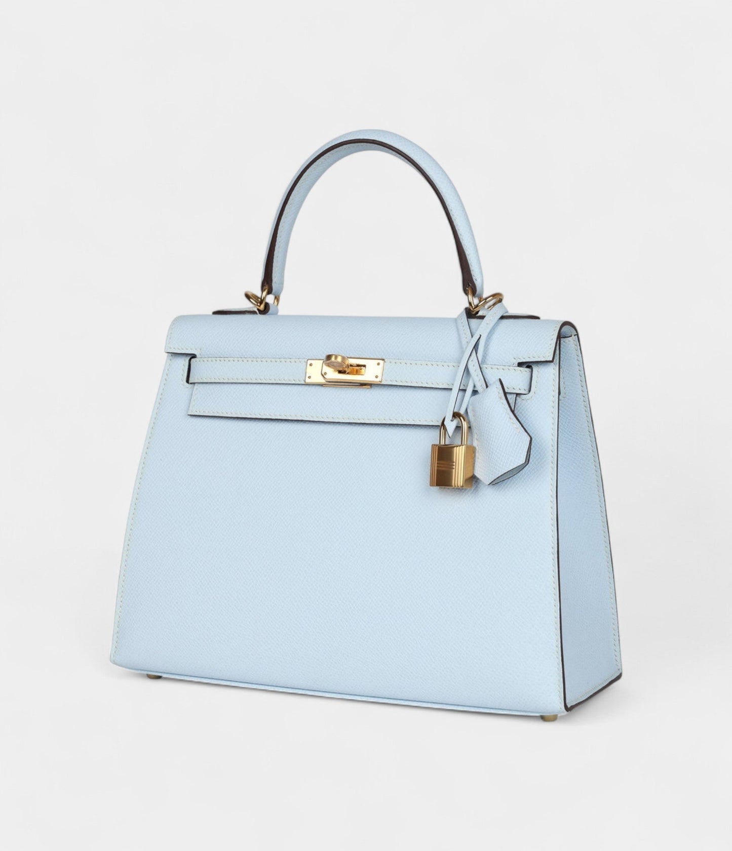 Hermes Kelly 25 Bleu Brume Epsom Gold Hardware