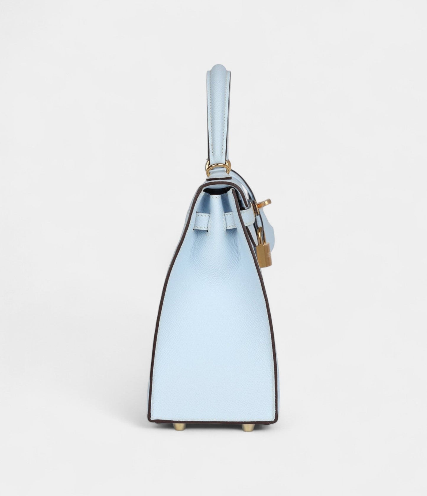 Hermes Kelly 25 Bleu Brume Epsom Gold Hardware