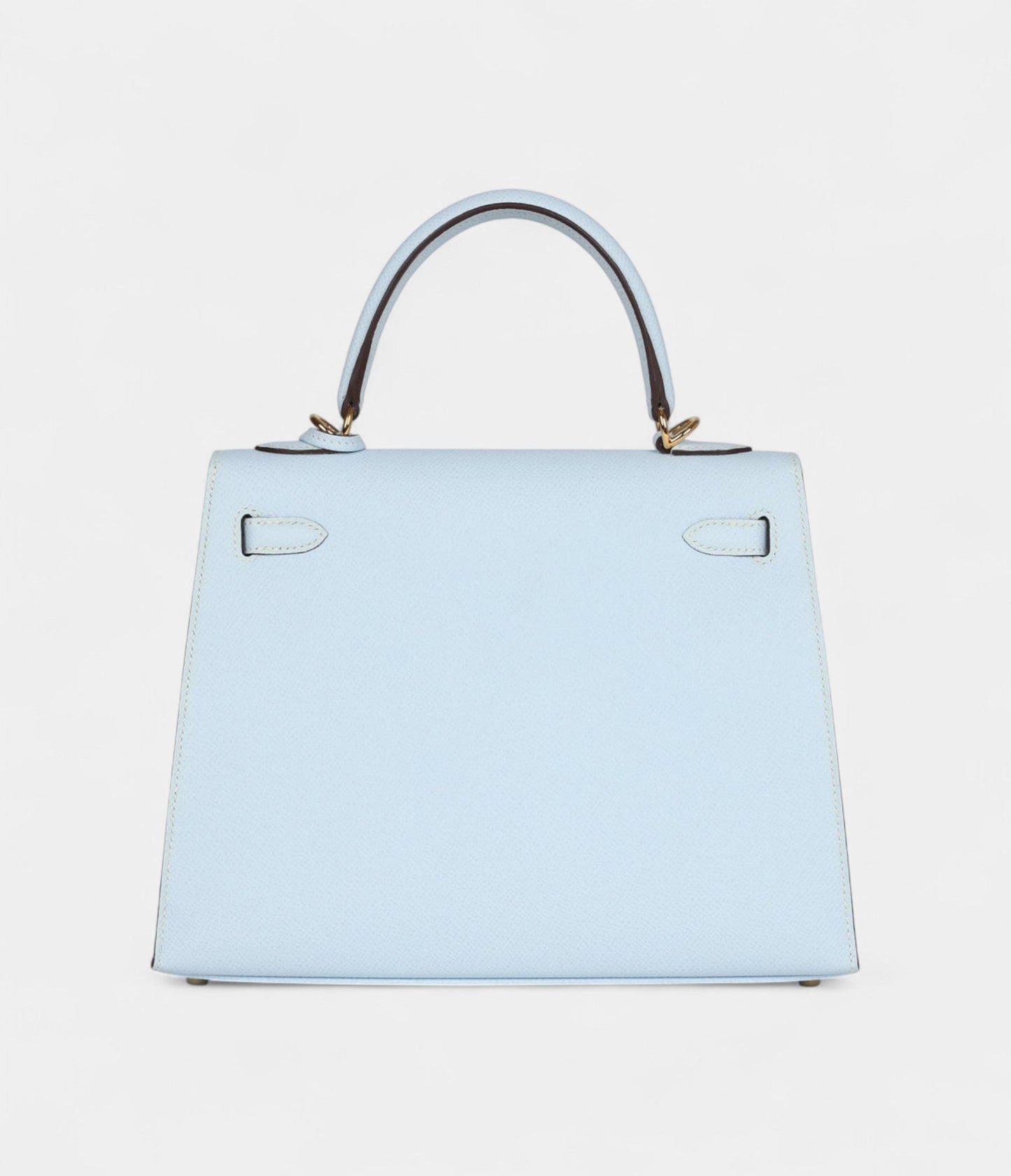 Hermes Kelly 25 Bleu Brume Epsom Gold Hardware