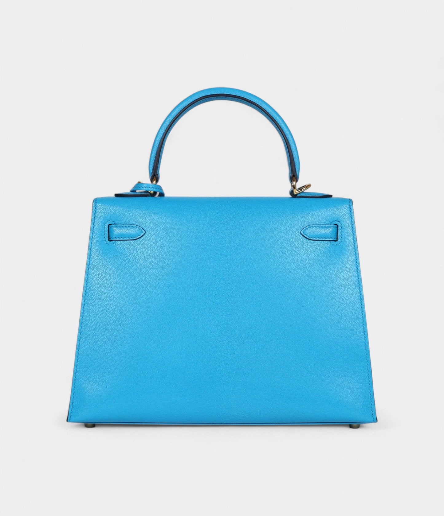 Hermes Kelly 25 Bleu Frida Chevre Gold Hardware