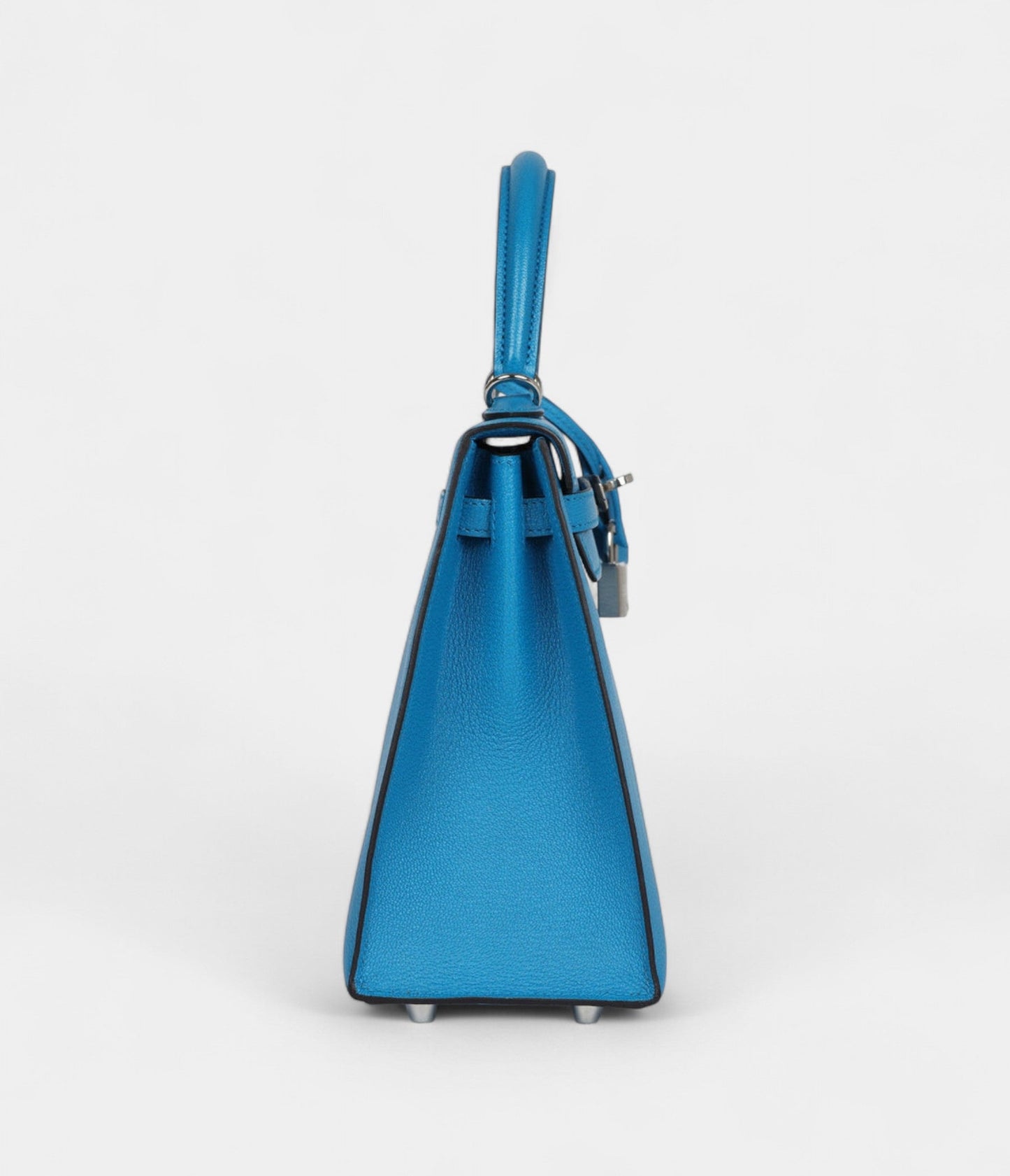 Hermes Kelly 25 Bleu Zanzibar Chevre Palladium Hardware