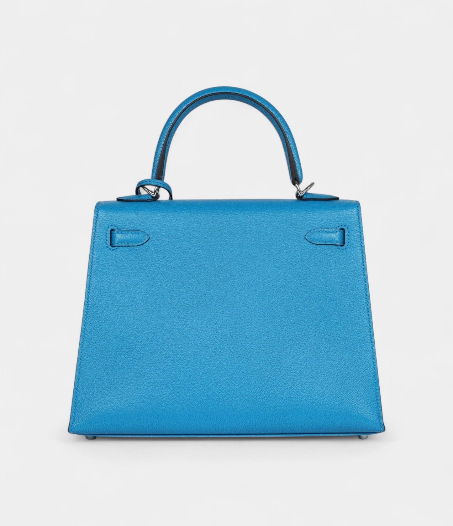 Hermes Kelly 25 Bleu Zanzibar Chevre Palladium Hardware