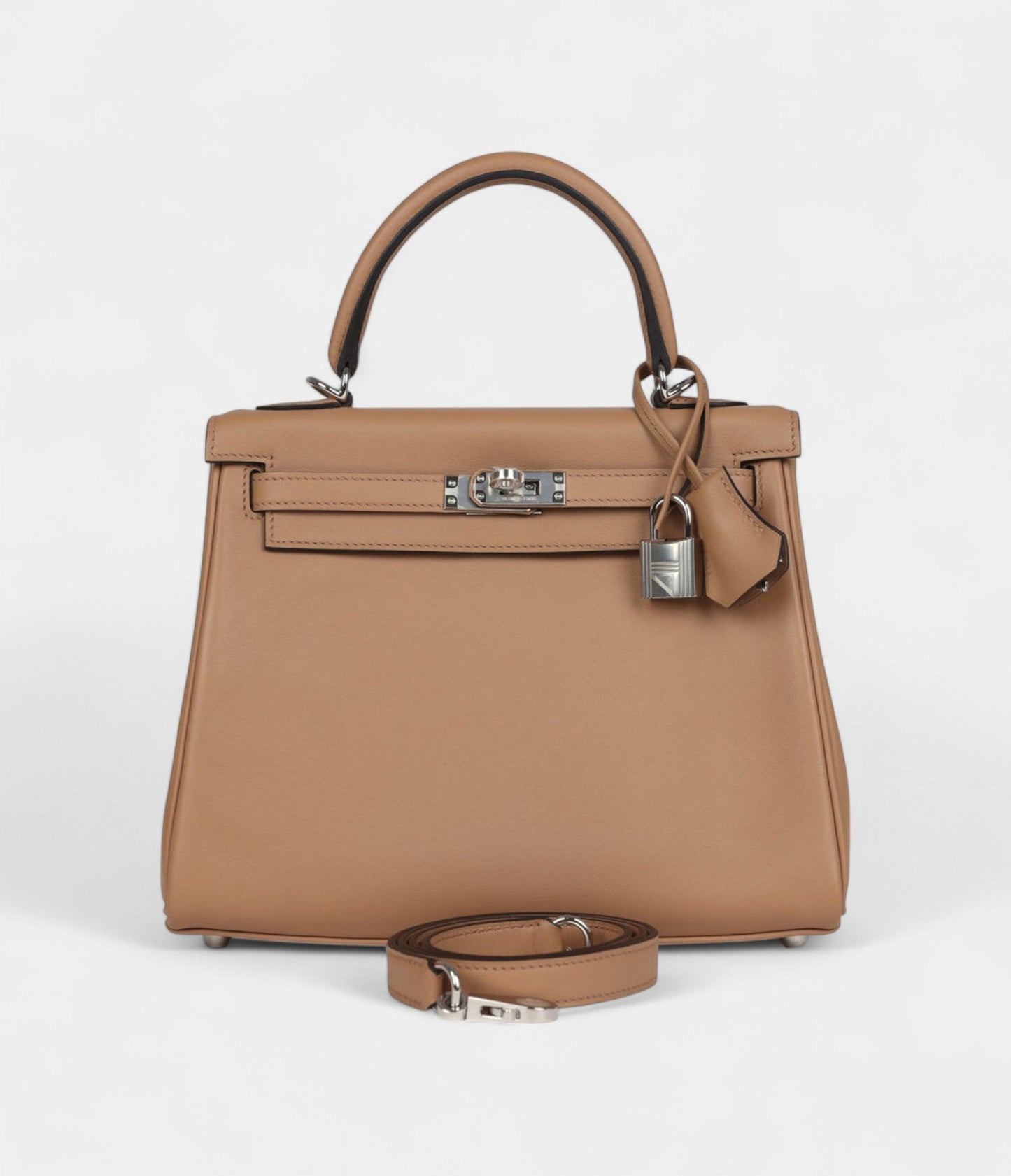 Hermes Kelly 25 Chai Swift Palladium Hardware