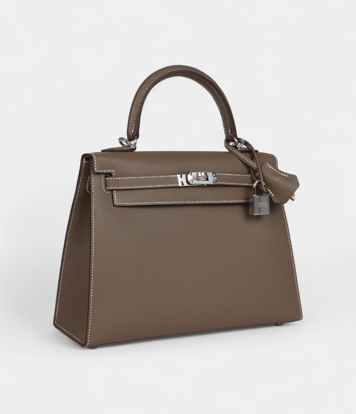 Hermes Kelly 25 Etoupe Epsom Palladium Hardware