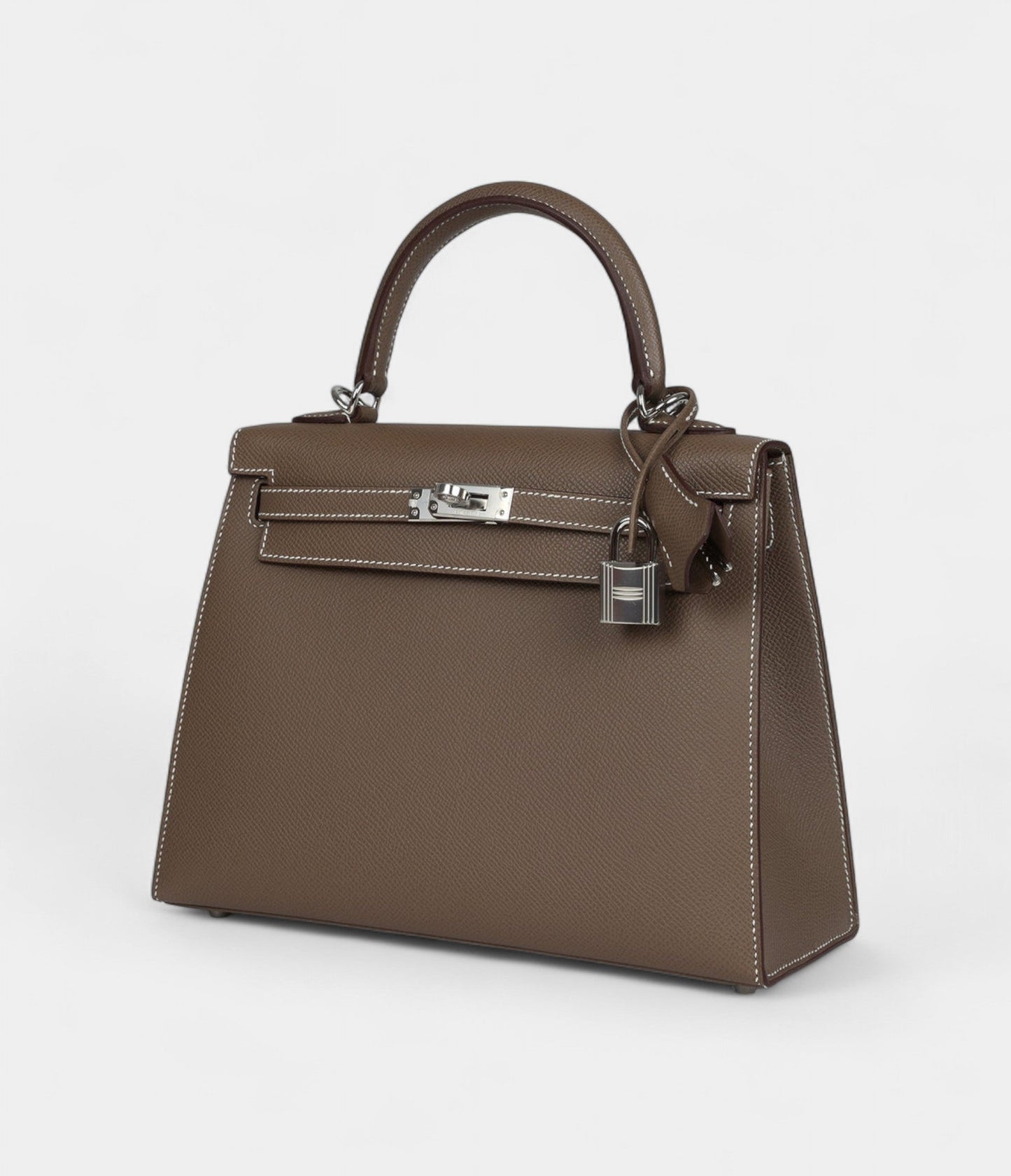Hermes Kelly 25 Etoupe Epsom Palladium Hardware