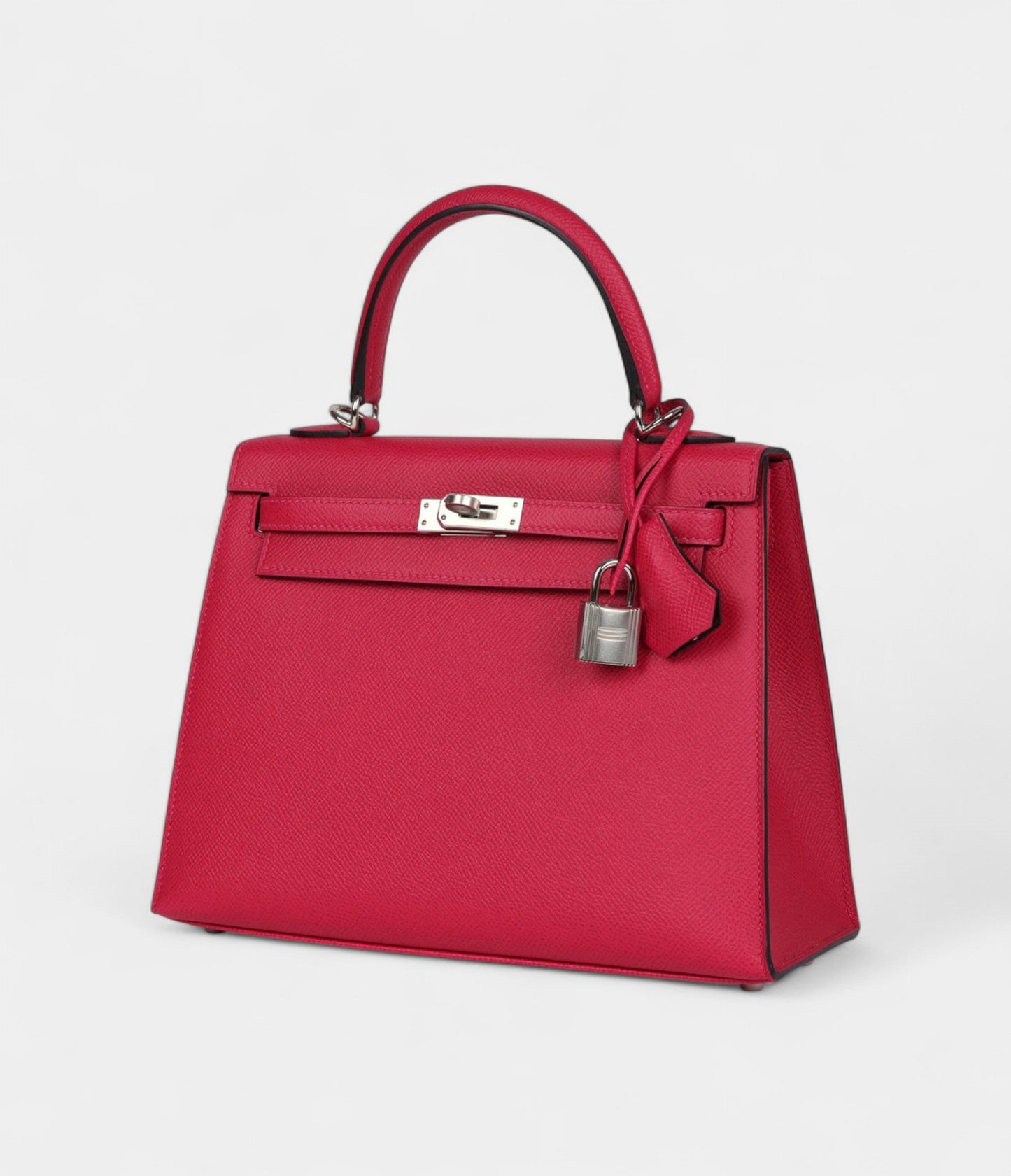 Hermes Kelly 25 Framboise Verso Epsom Palladium Hardware