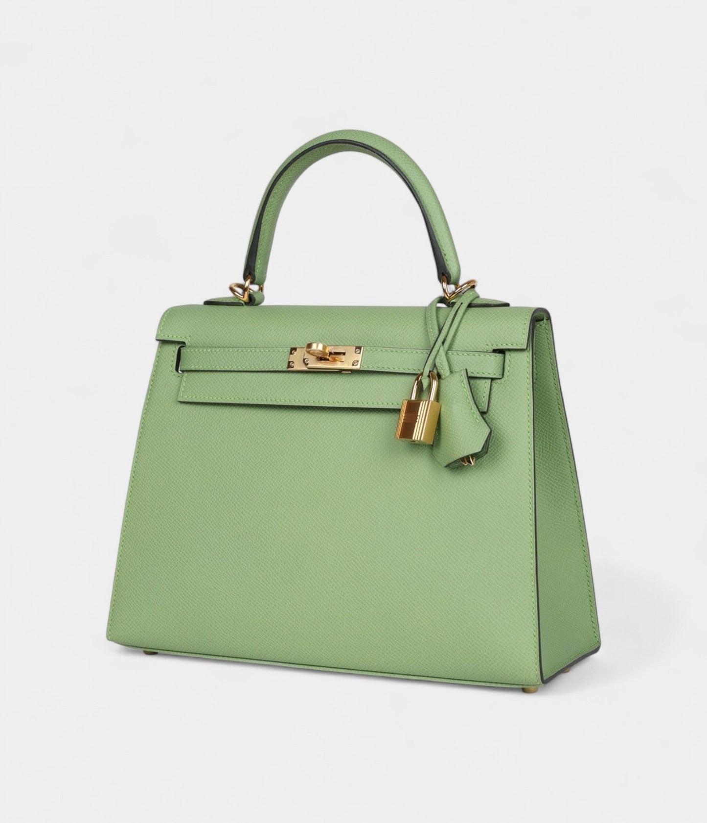 Hermes Kelly 25 Green Criquet Epsom Gold Hardware