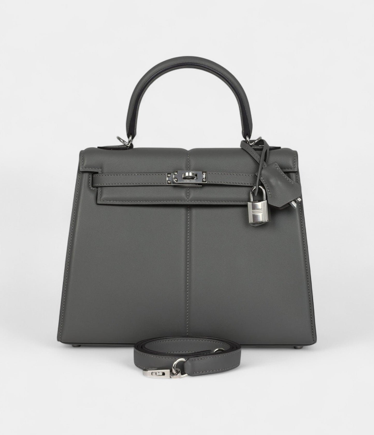 Hermes Kelly 25 Gris Meyer Swift Palladium Hardware