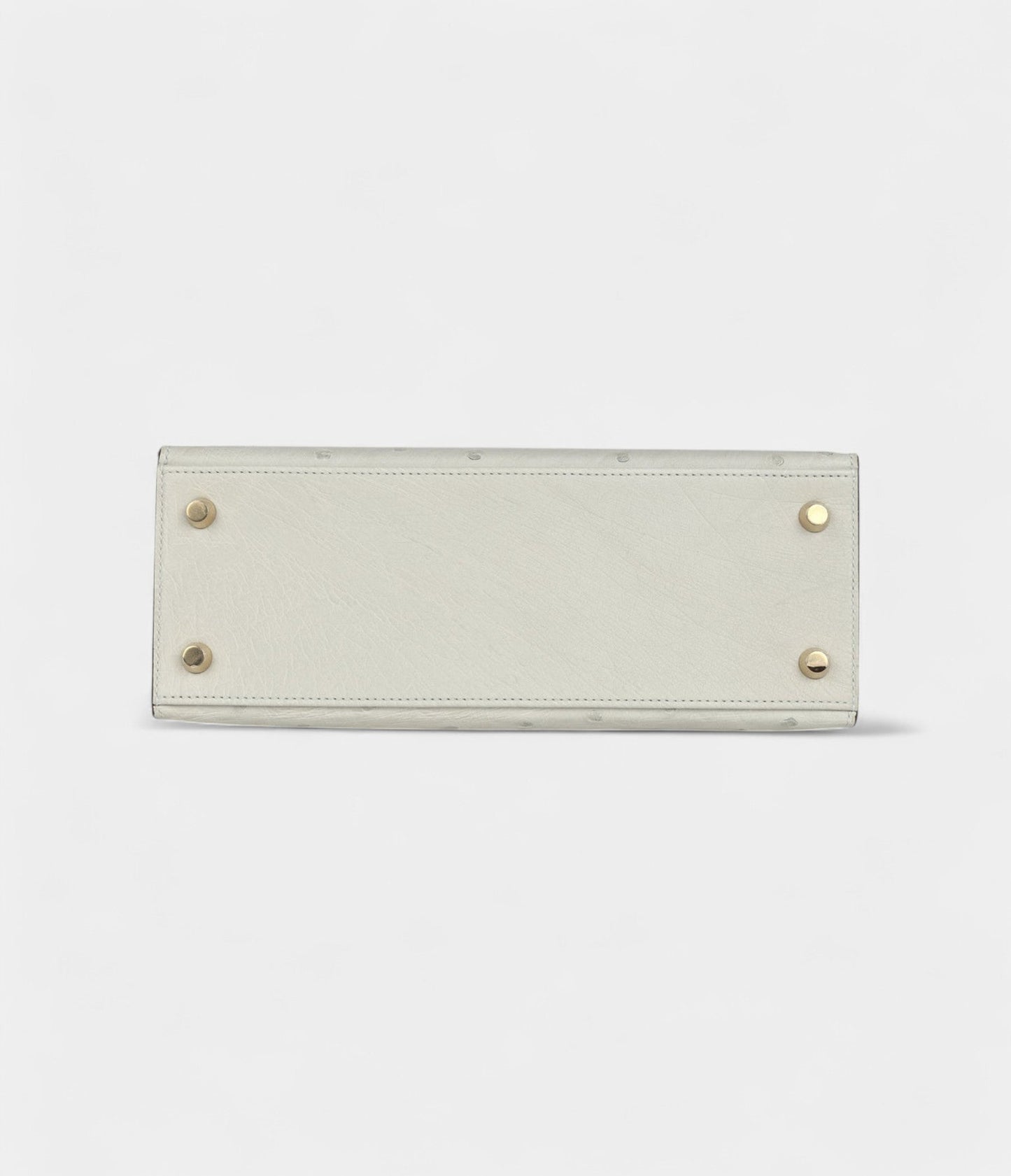 Hermes Kelly 25 Gris Perle and Graphite Ostrich Permabrass Hardware