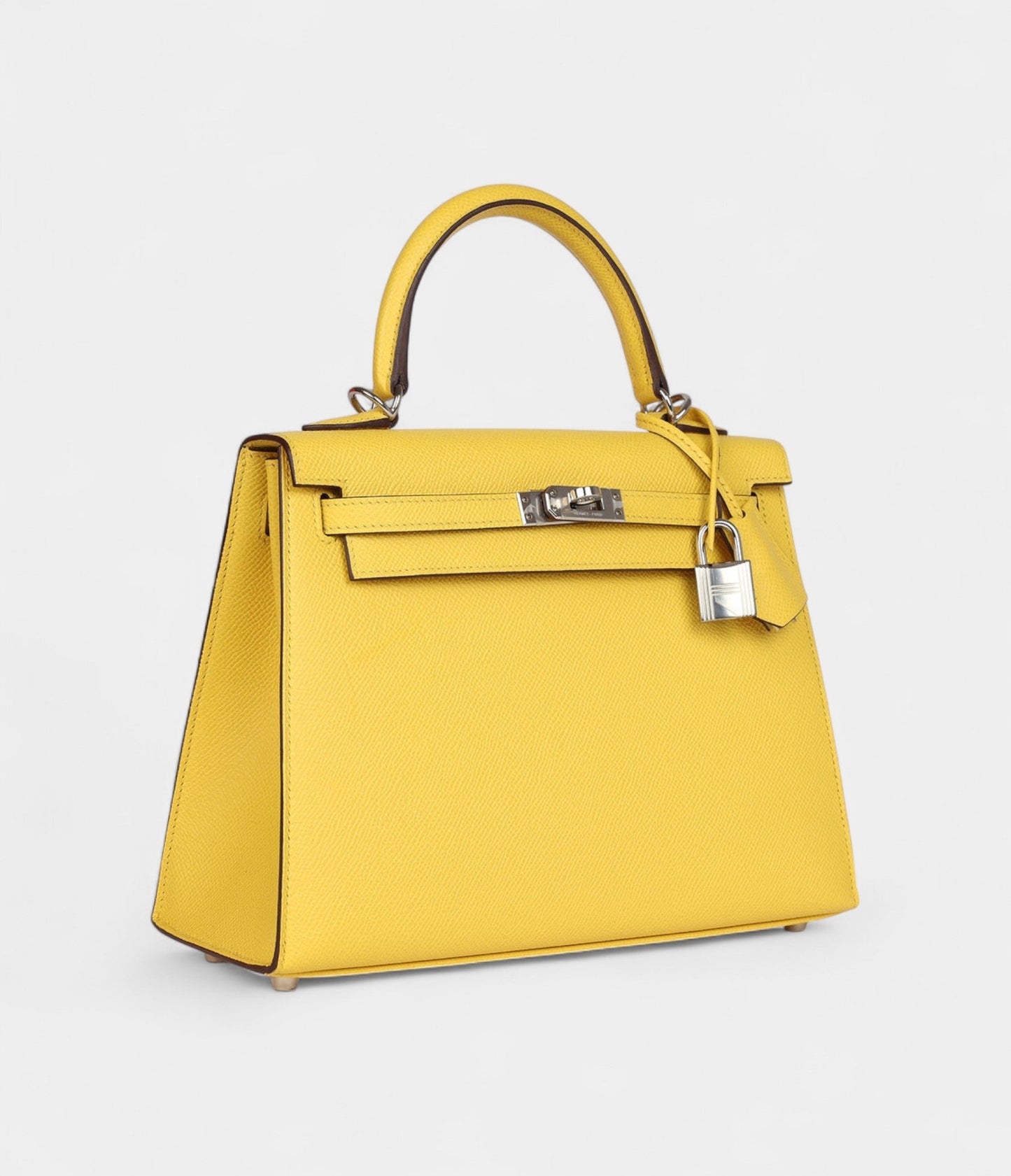 Hermes Kelly 25 Jaune De Naples Epsom Palladium Hardware