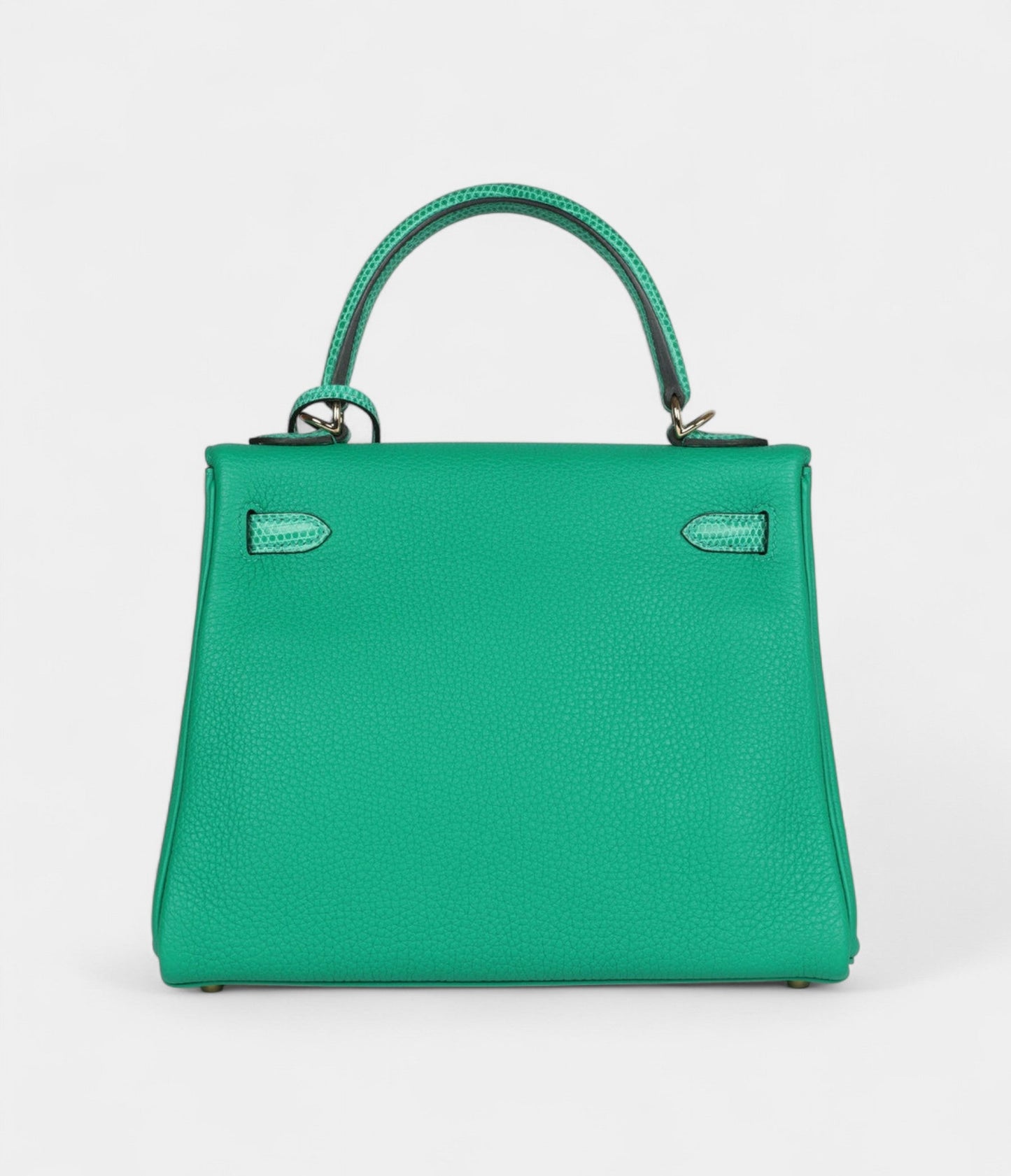 Hermes Kelly 25 Menthe Togo and Varanus Niloticus Lizard Touch Permabrass Hardware