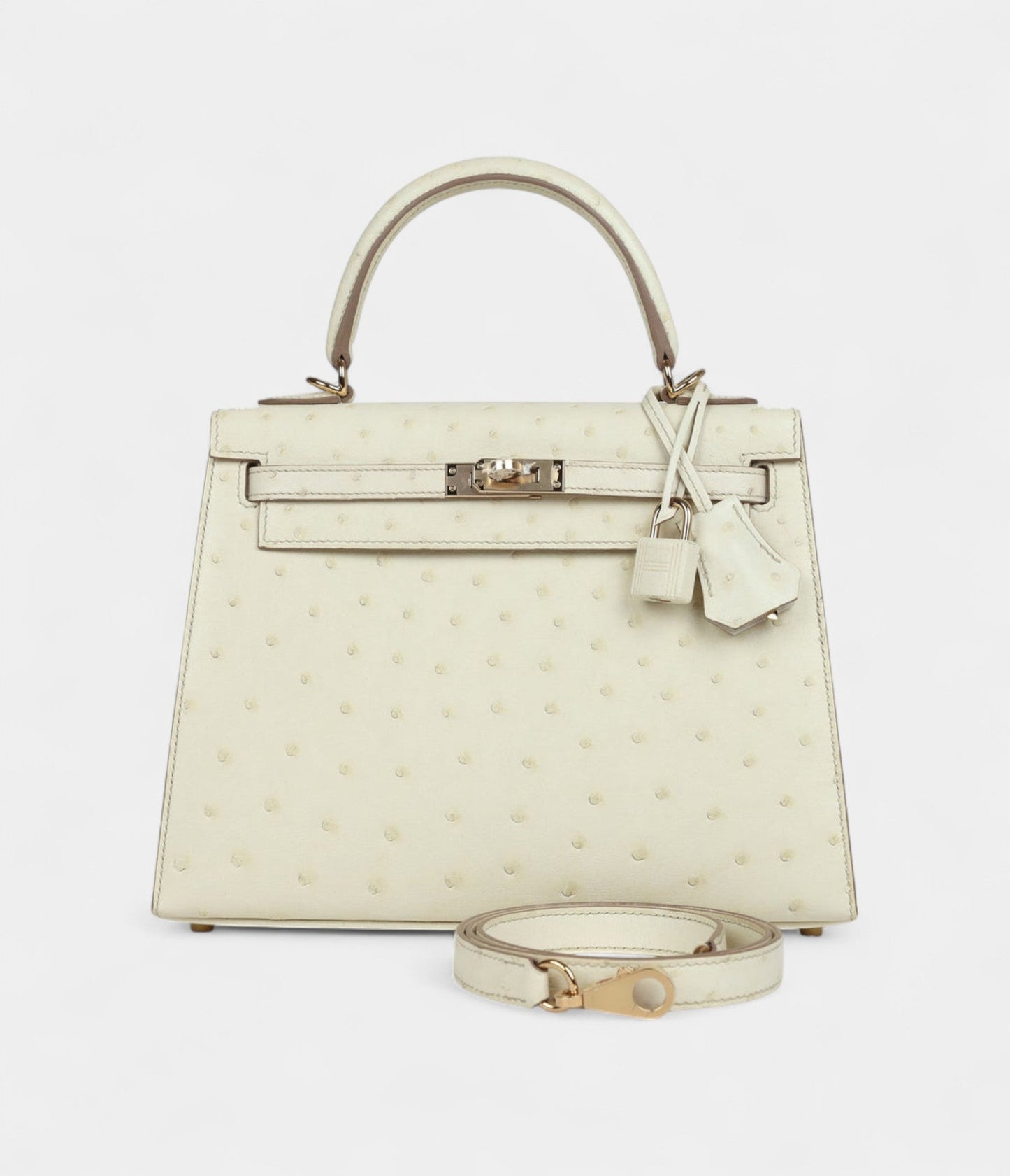Hermes Kelly 25 Nata Verso Ostrich Permabrass Hardware