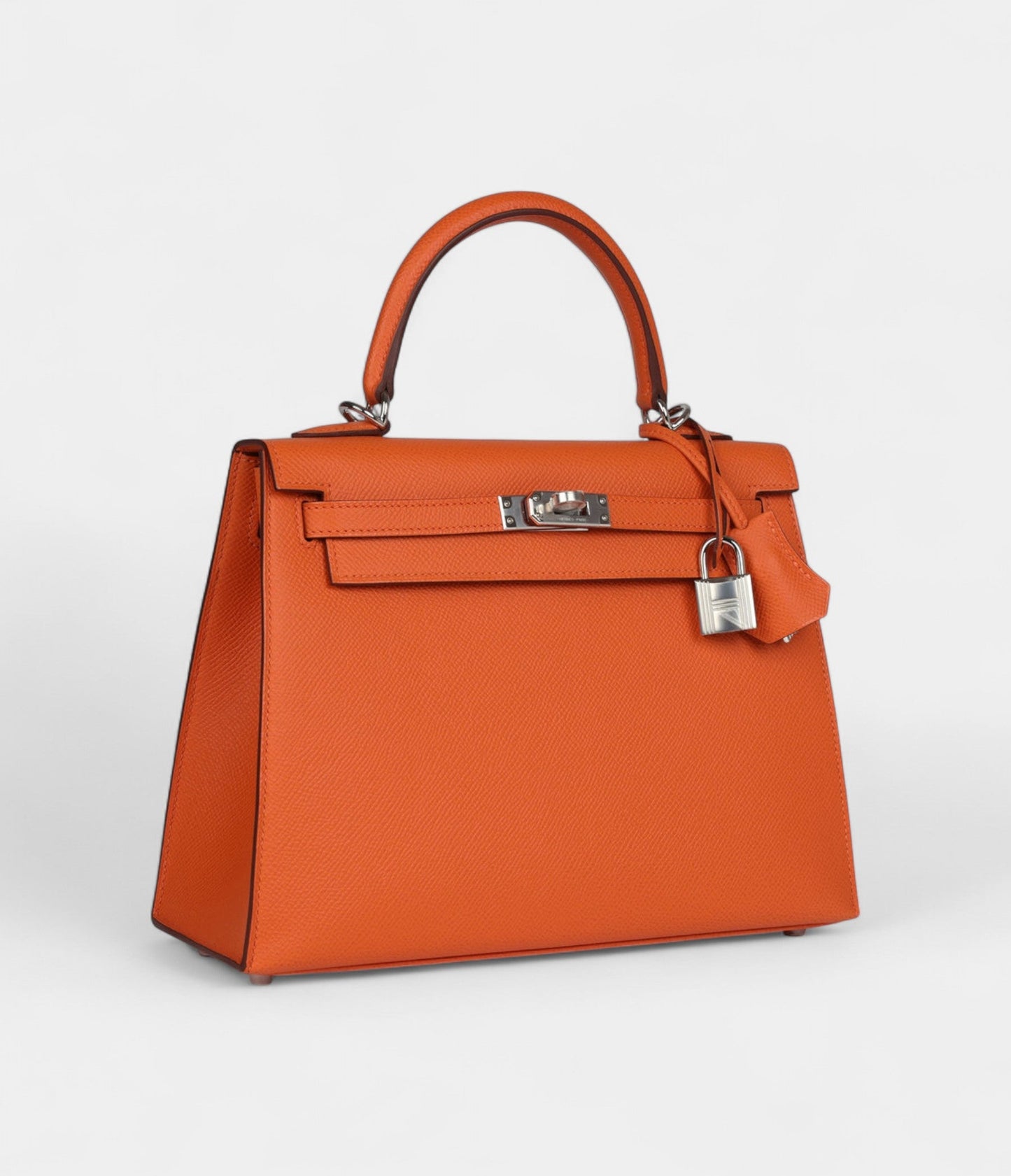 Hermes Kelly 25 Orange Epsom Palladium Hardware