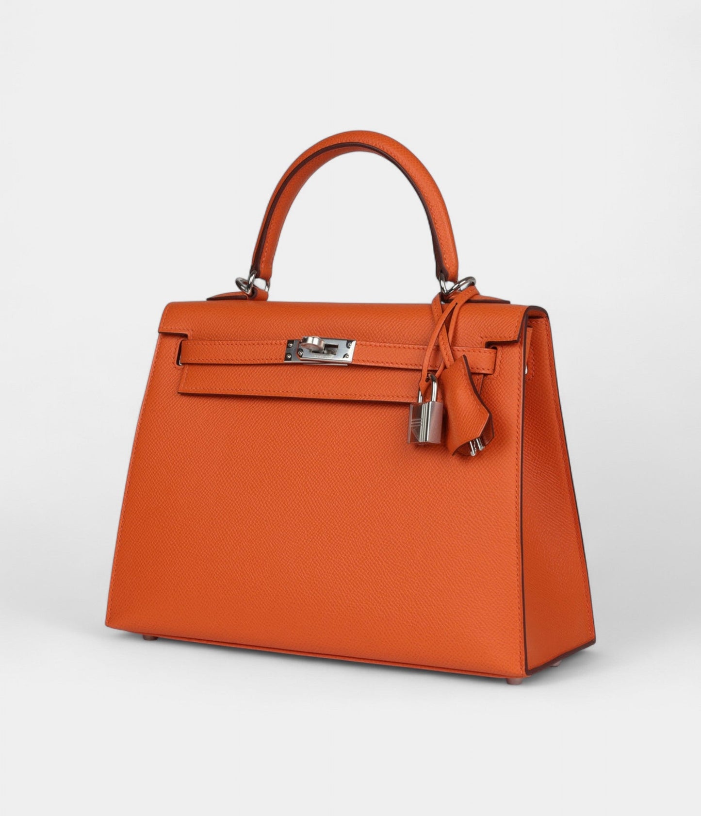 Hermes Kelly 25 Orange Epsom Palladium Hardware