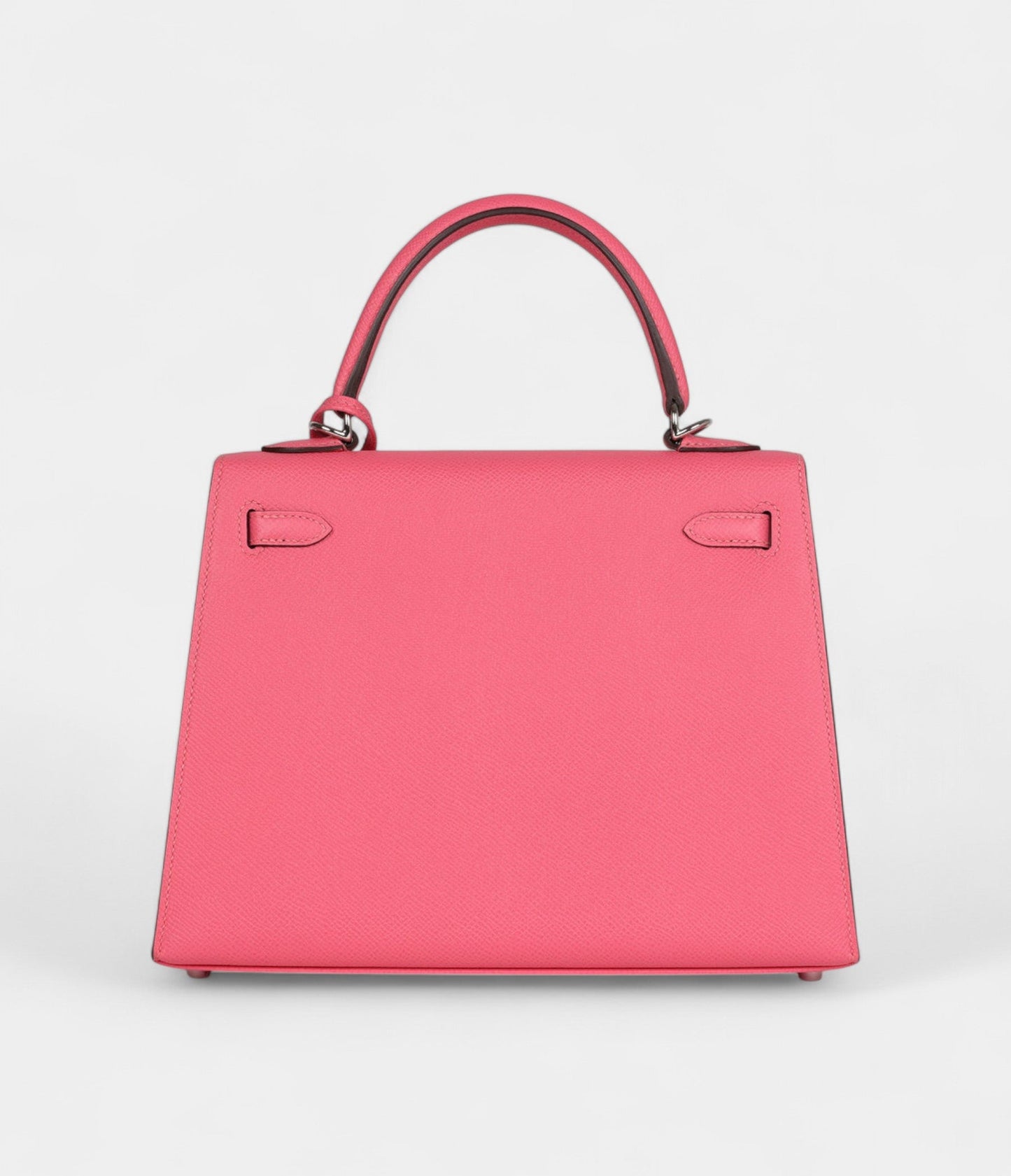 Hermes Kelly 25 Rose Azalee Epsom Palladium Hardware