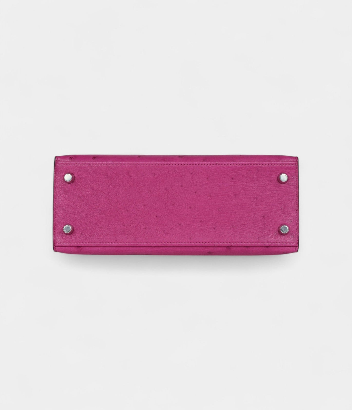 Hermes Kelly 25 Rose Purple Ostrich Palladium Hardware