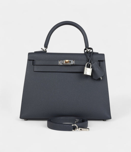 Hermes Kelly 25 Slate Epsom Electrum Hardware