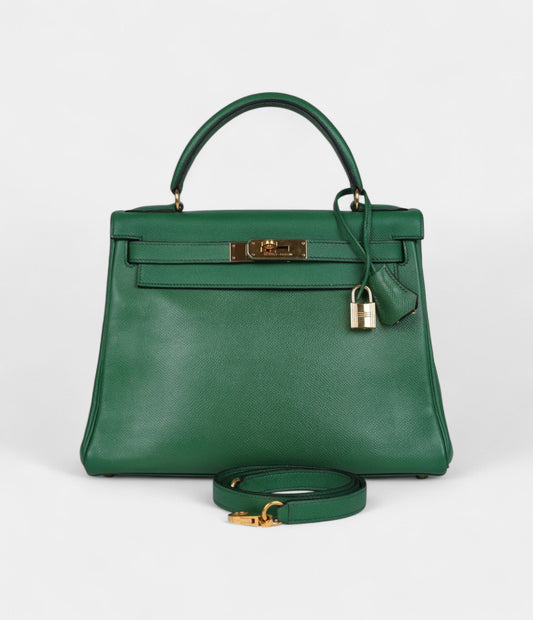 Hermes Kelly 28 Benghal Courchevel Gold Hardware